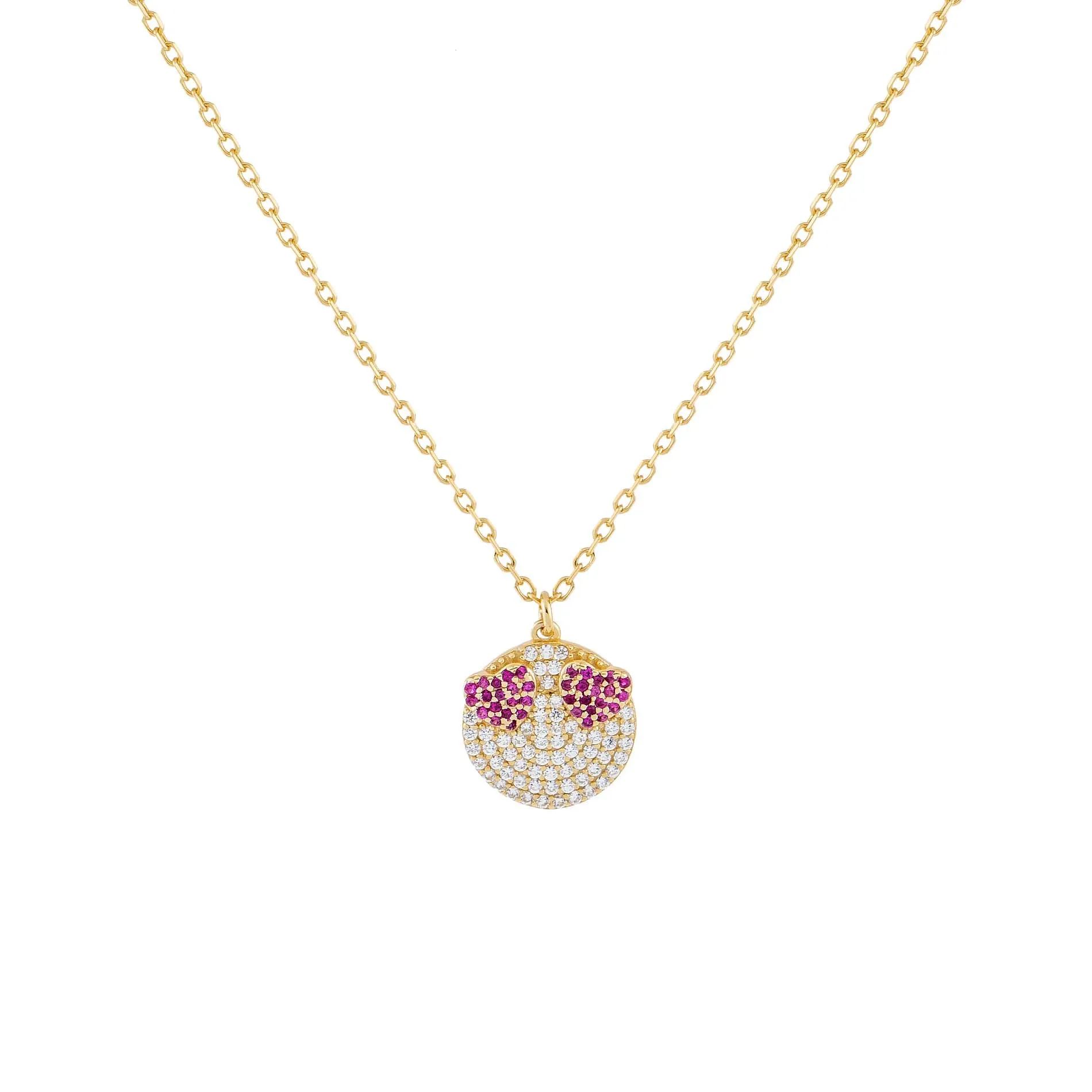 Pavé Heart Eyes Necklace