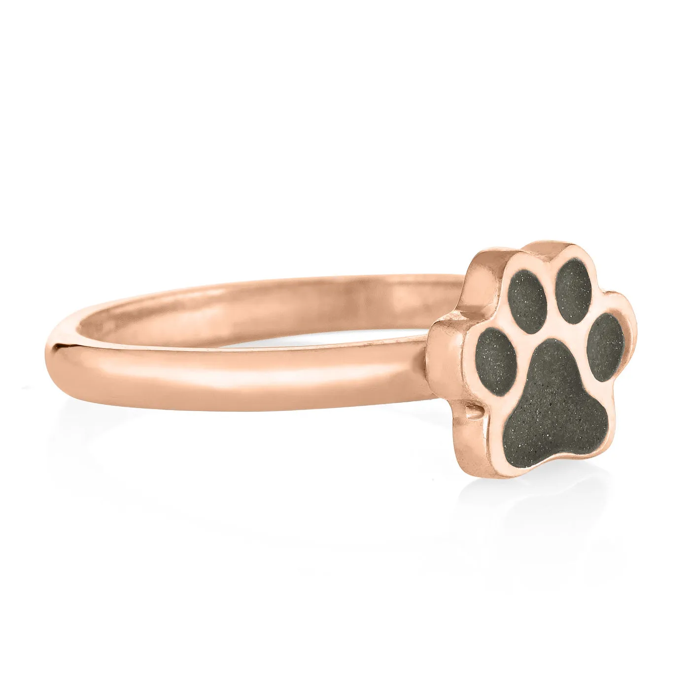 Paw Print Stacking Cremation Ring in 14K Rose Gold