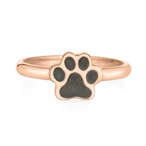 Paw Print Stacking Cremation Ring in 14K Rose Gold