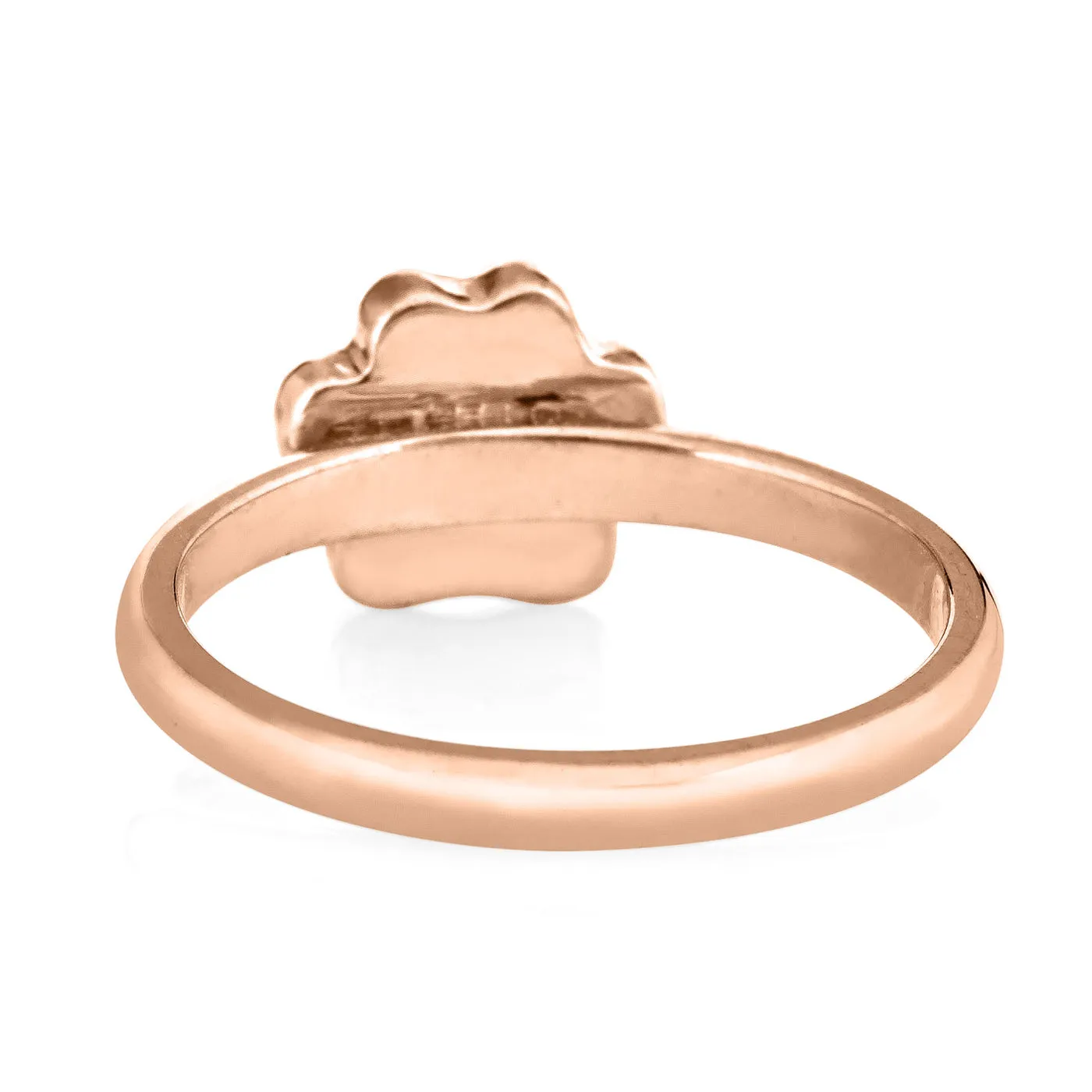 Paw Print Stacking Cremation Ring in 14K Rose Gold