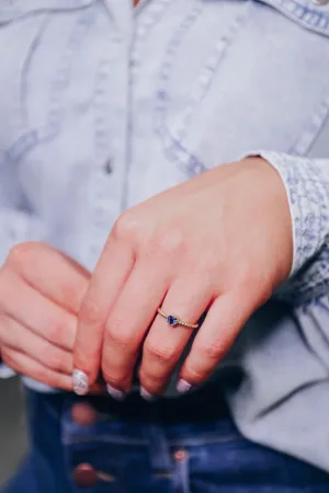 Perfect Touch CZ Heart Ring - Blue