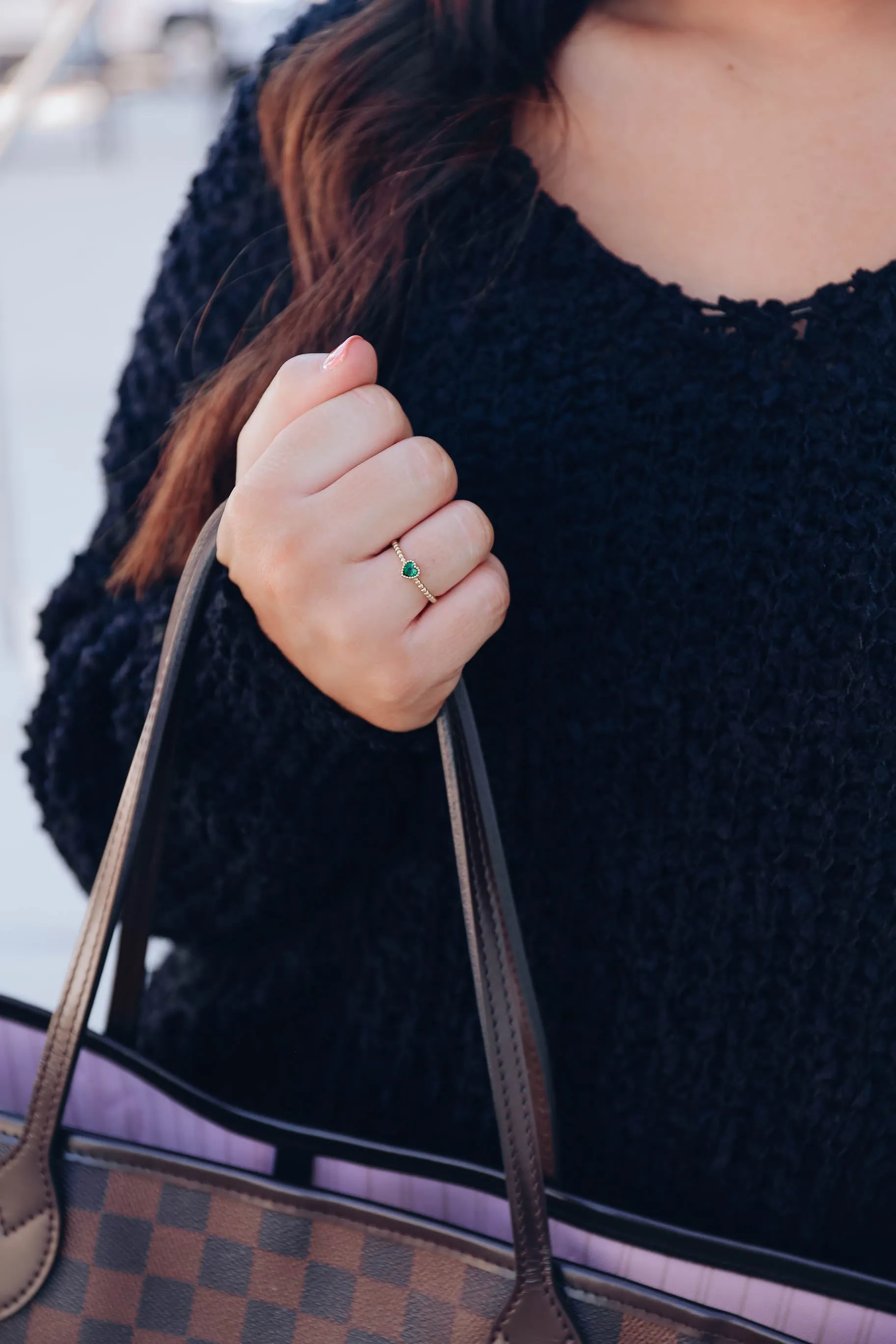 Perfect Touch CZ Heart Ring - Green