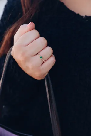 Perfect Touch CZ Heart Ring - Green