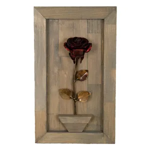 Personalized Gift - Framed Red Metal Rose for Iron 6th Anniversary