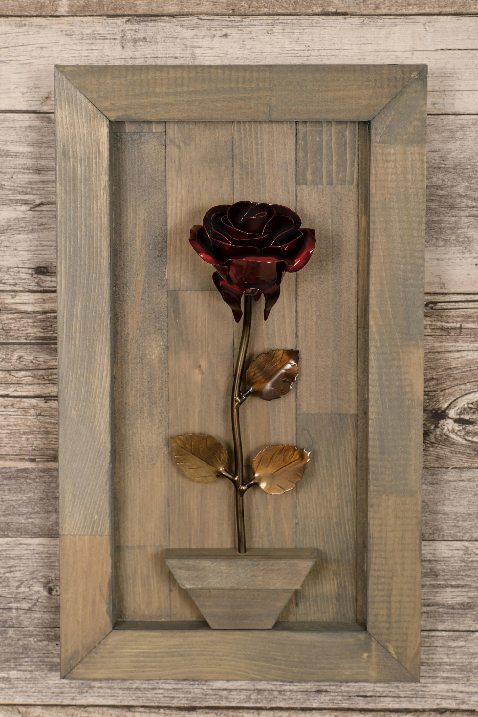 Personalized Gift - Framed Red Metal Rose for Iron 6th Anniversary