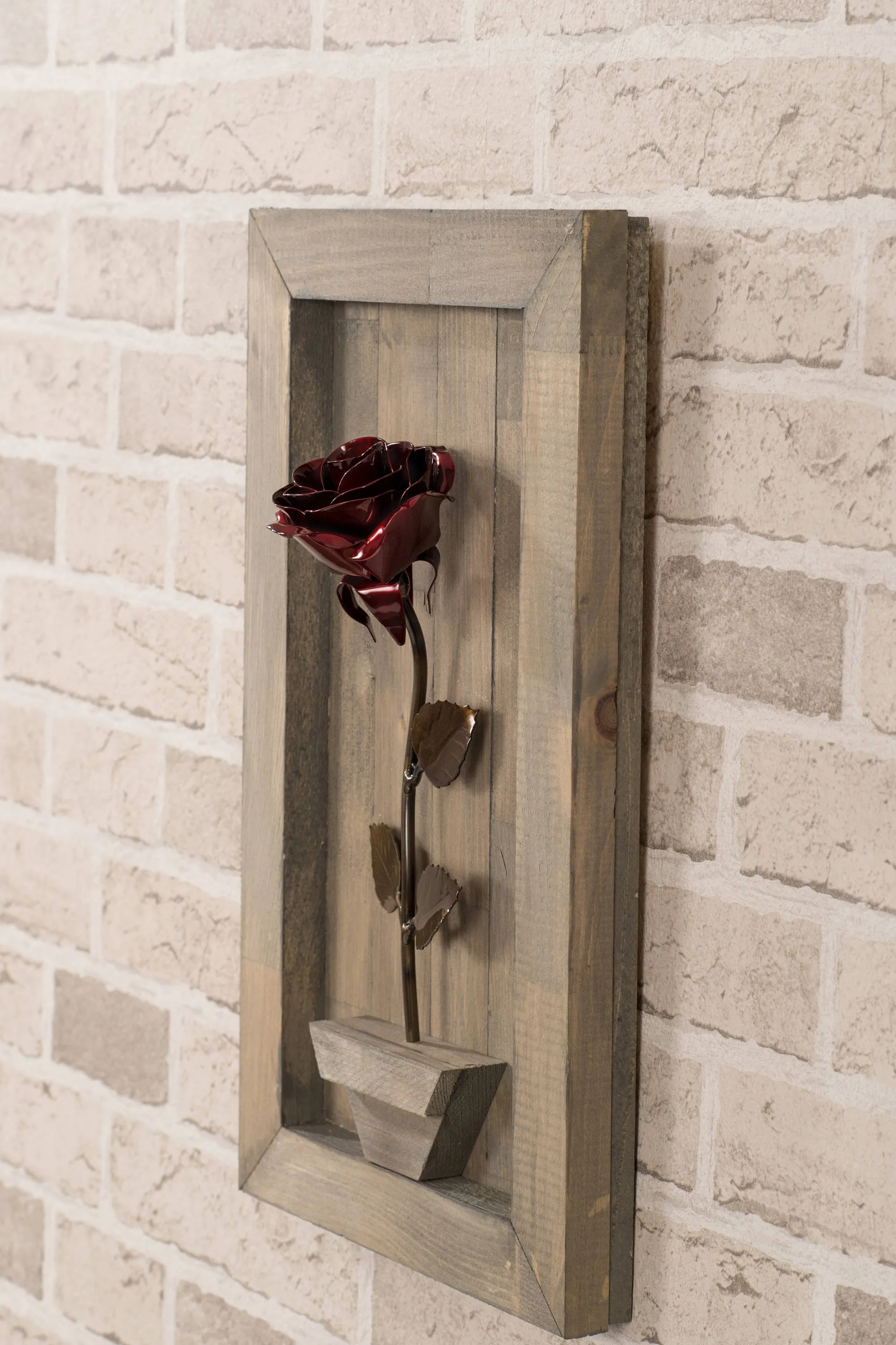 Personalized Gift - Framed Red Metal Rose for Iron 6th Anniversary