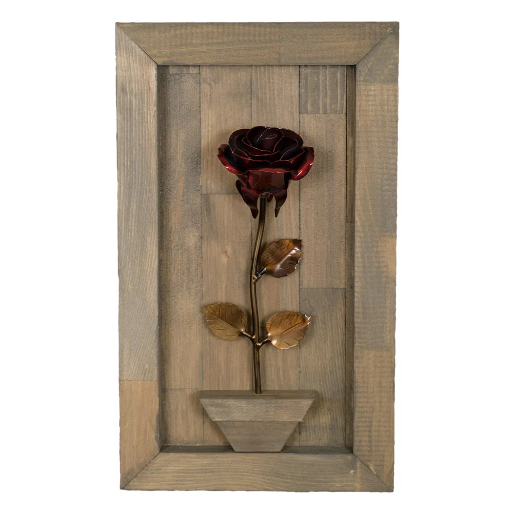 Personalized Gift - Framed Red Metal Rose for Iron 6th Anniversary