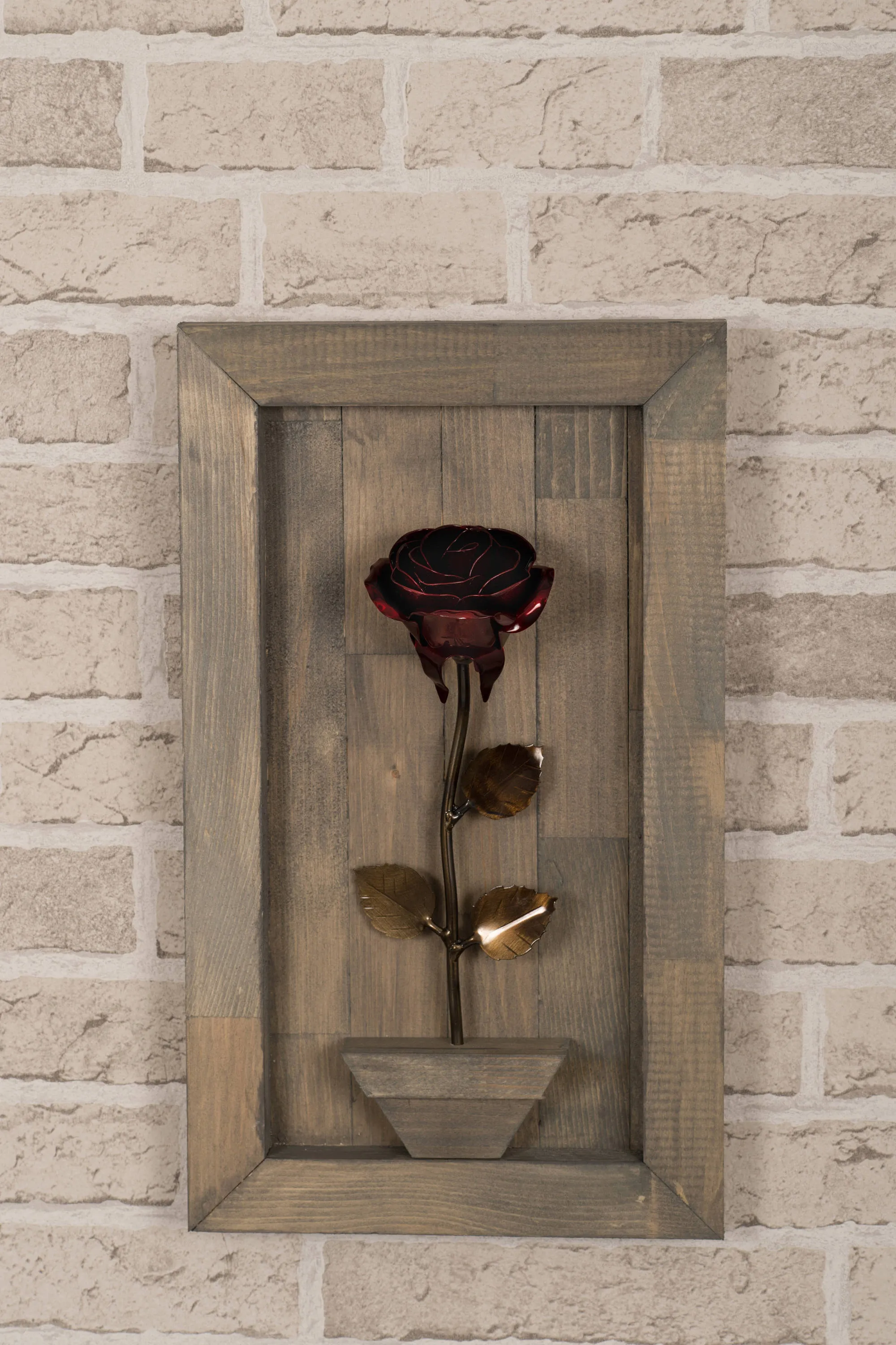 Personalized Gift - Framed Red Metal Rose for Iron 6th Anniversary