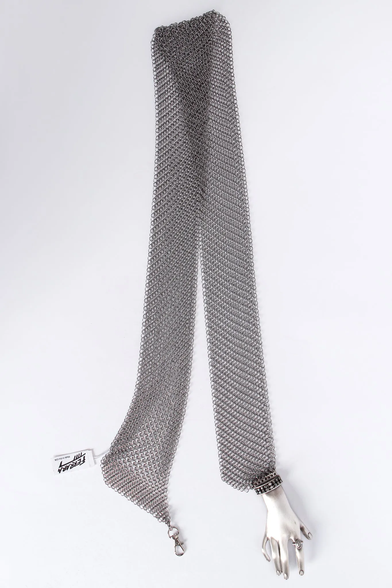 Pewter Hand Buckle Mesh Wrap Belt II