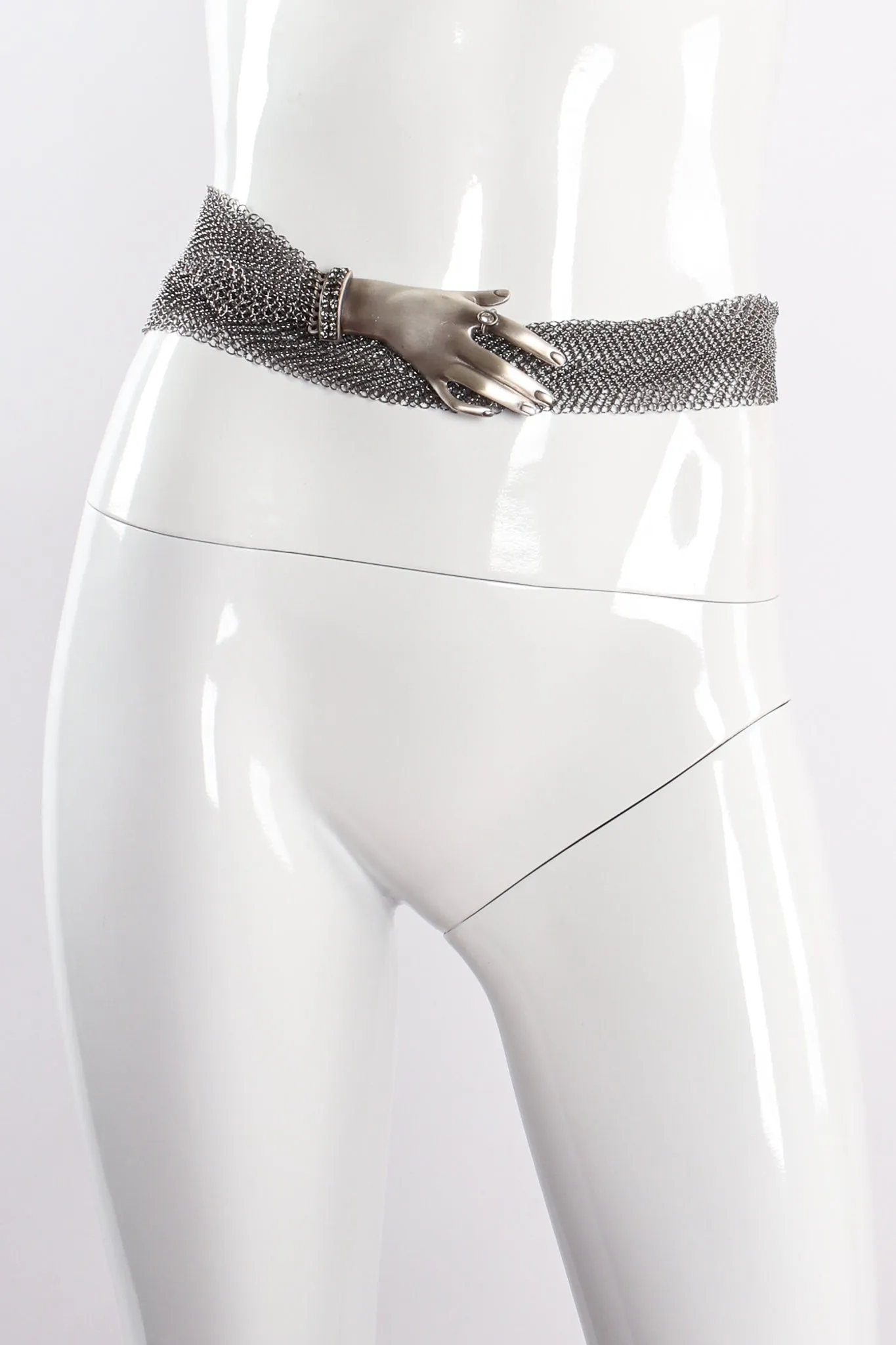 Pewter Hand Buckle Mesh Wrap Belt II
