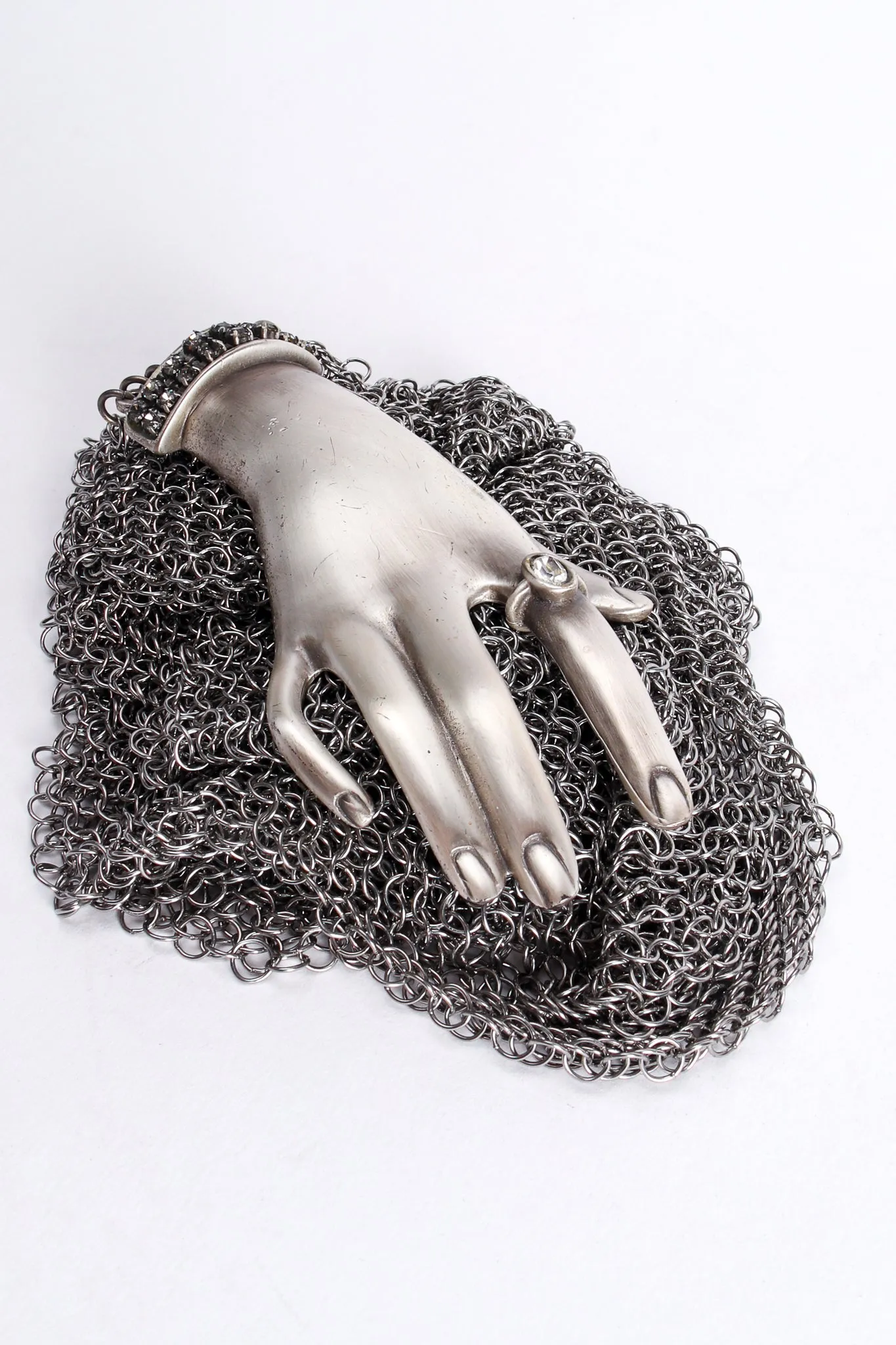 Pewter Hand Buckle Mesh Wrap Belt II
