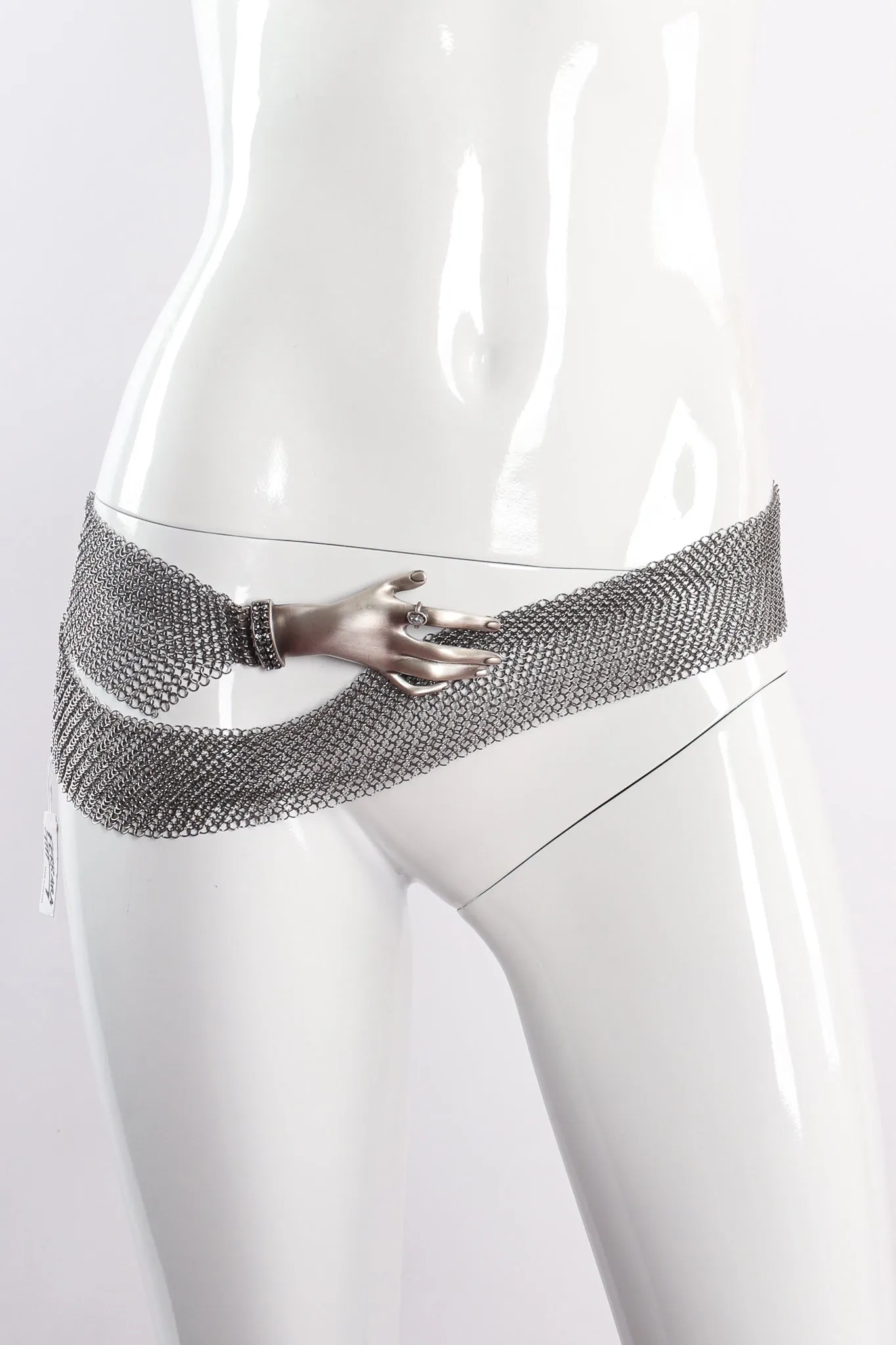 Pewter Hand Buckle Mesh Wrap Belt II