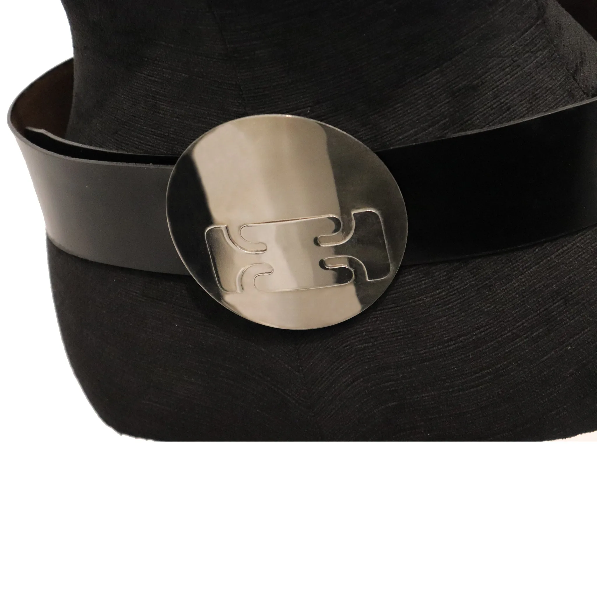 Pierre Cardin Black Belt W/ Silver Front Buckle