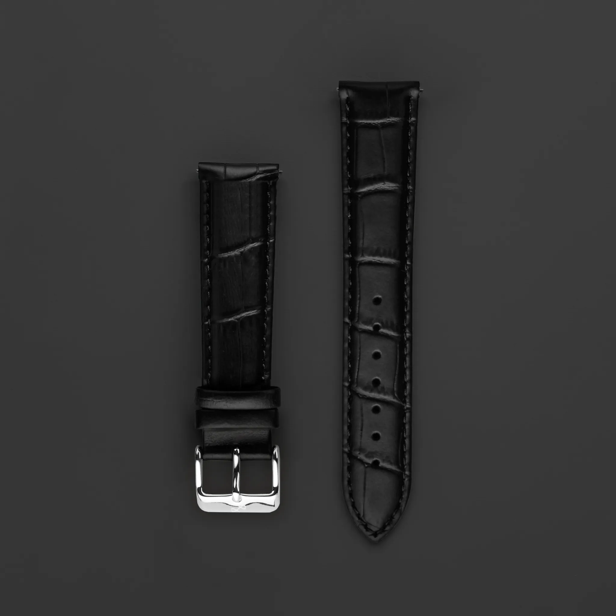 Pin Buckle - Black Croco