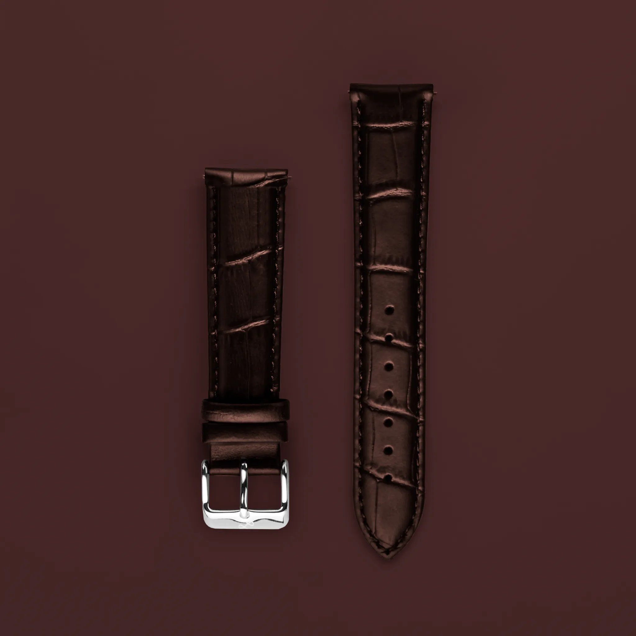 Pin Buckle - Brown Croco