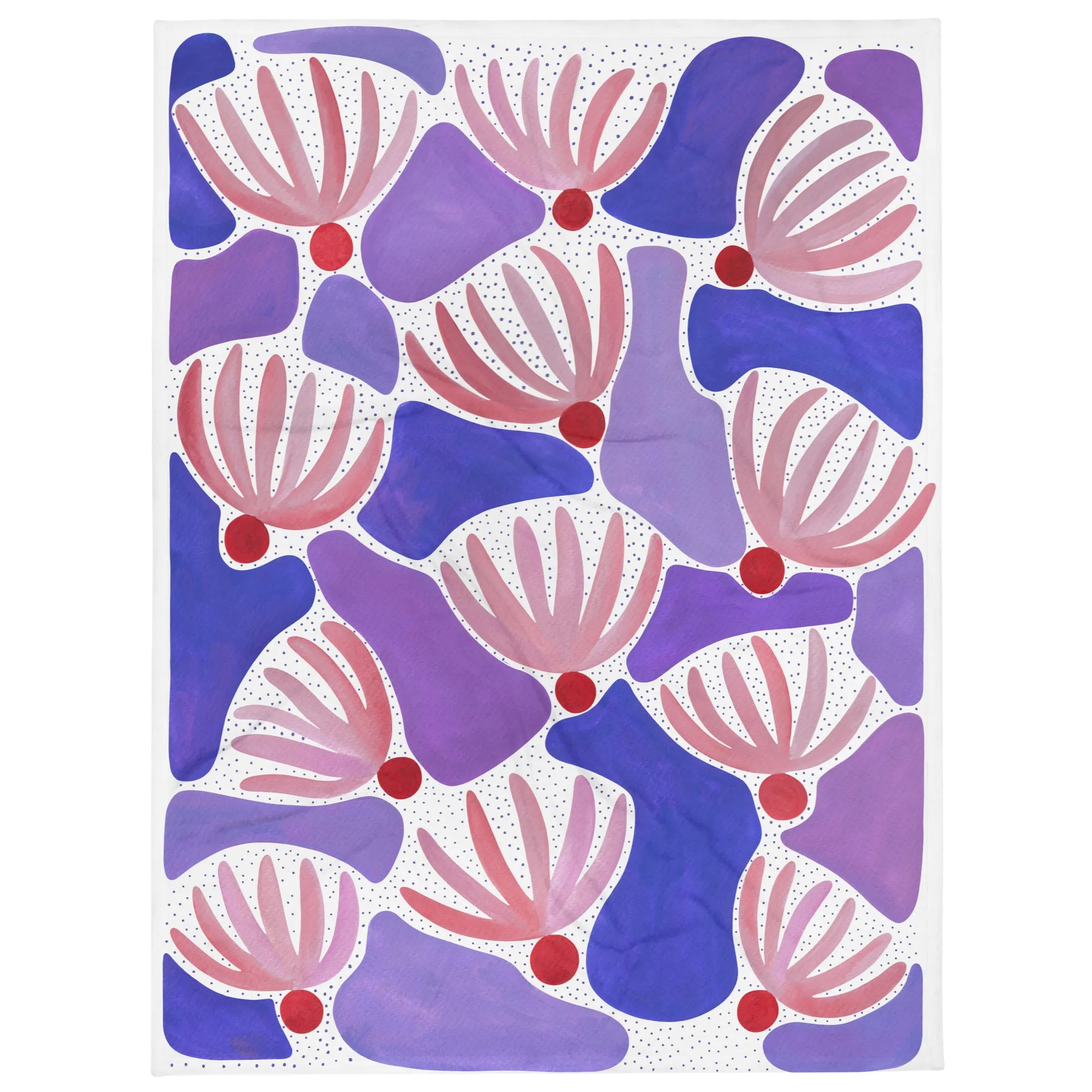 Pink Flowers - Throw Blanket