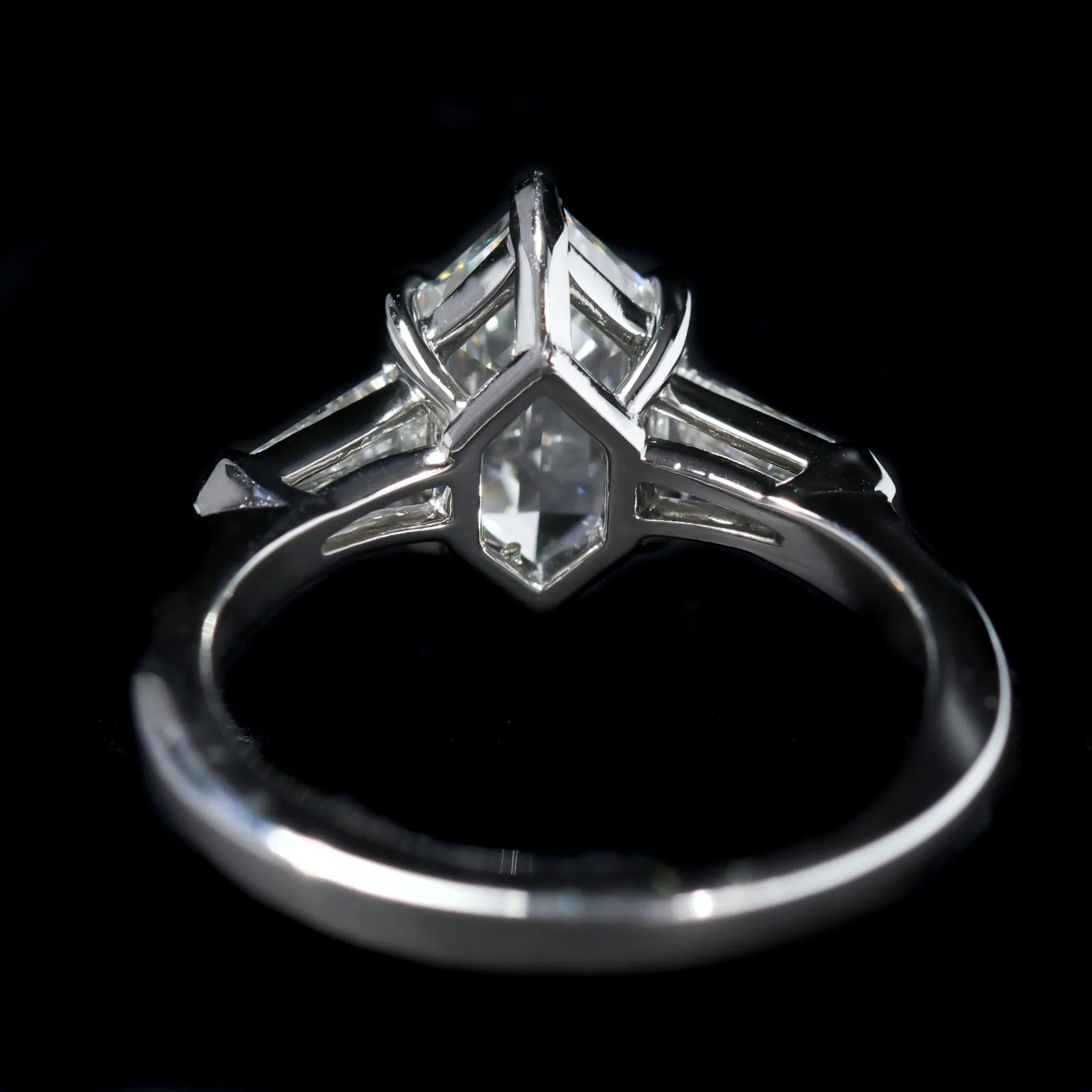 Platinum GIA 2.00 Carat Hexagon Cut Diamond Engagement Ring