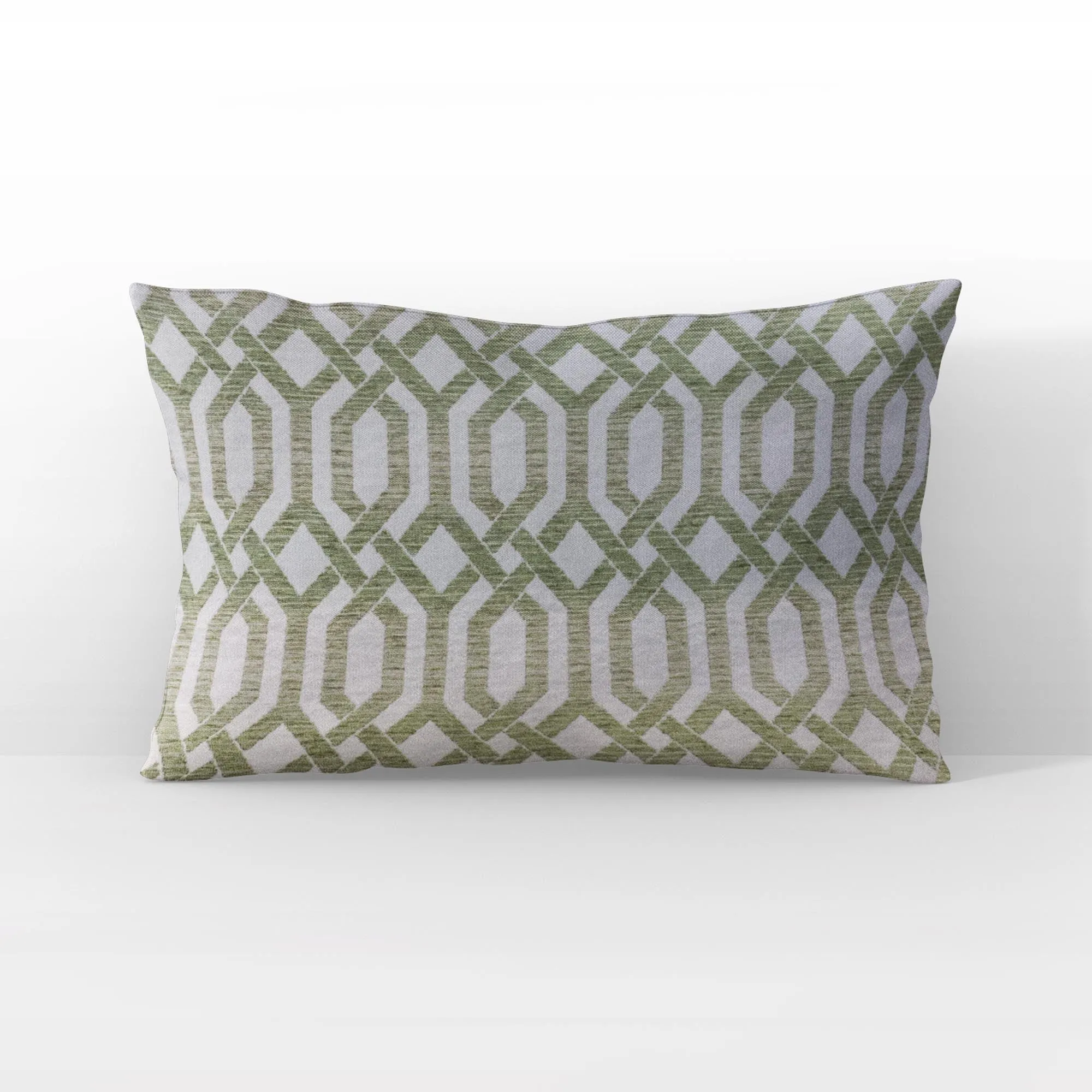 Plutus Green Beige Serene Meadow Imperial Trellis Luxury Throw Pillow
