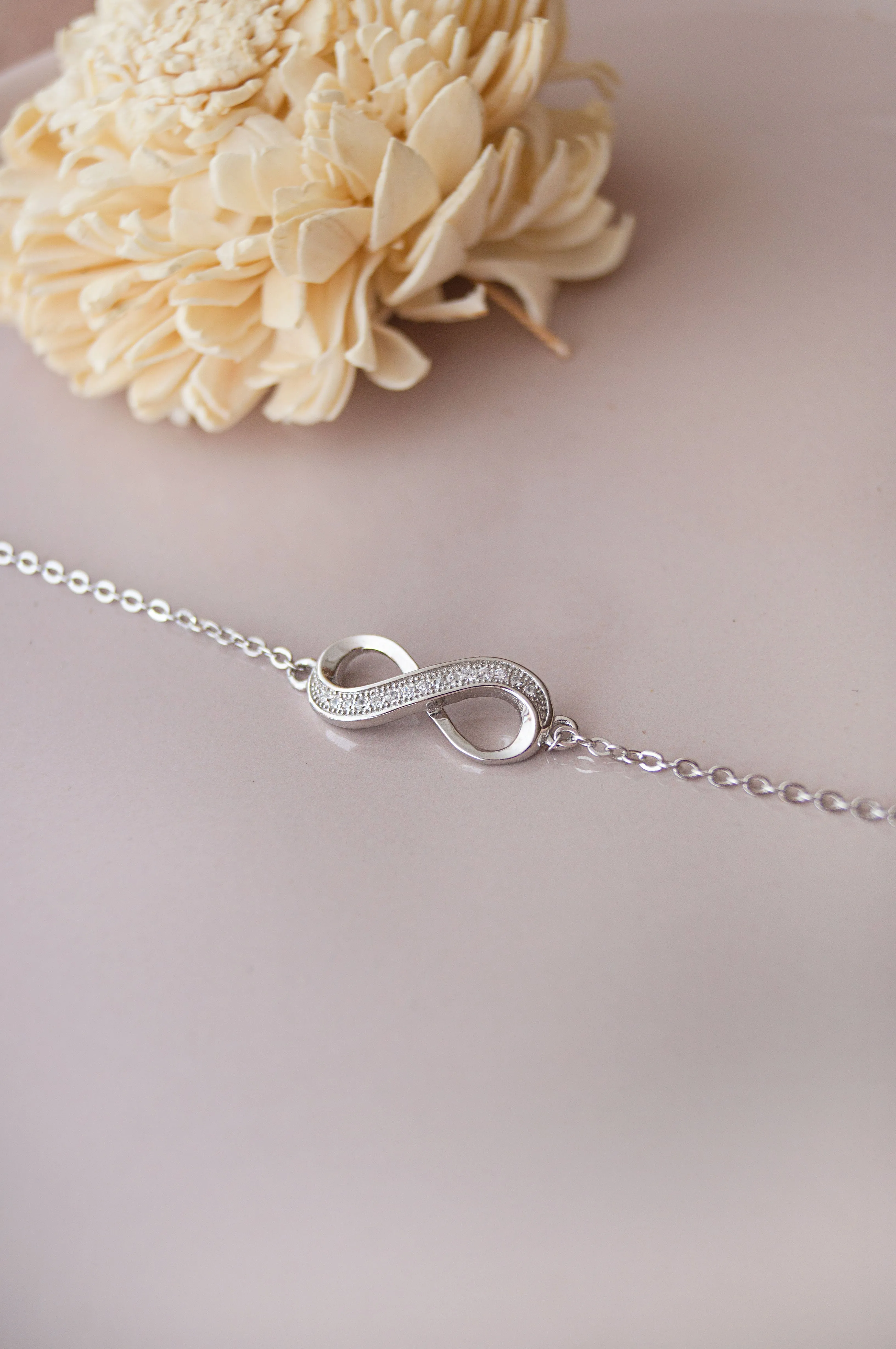 Pretty Infinity Sterling Silver Chain Bracelet