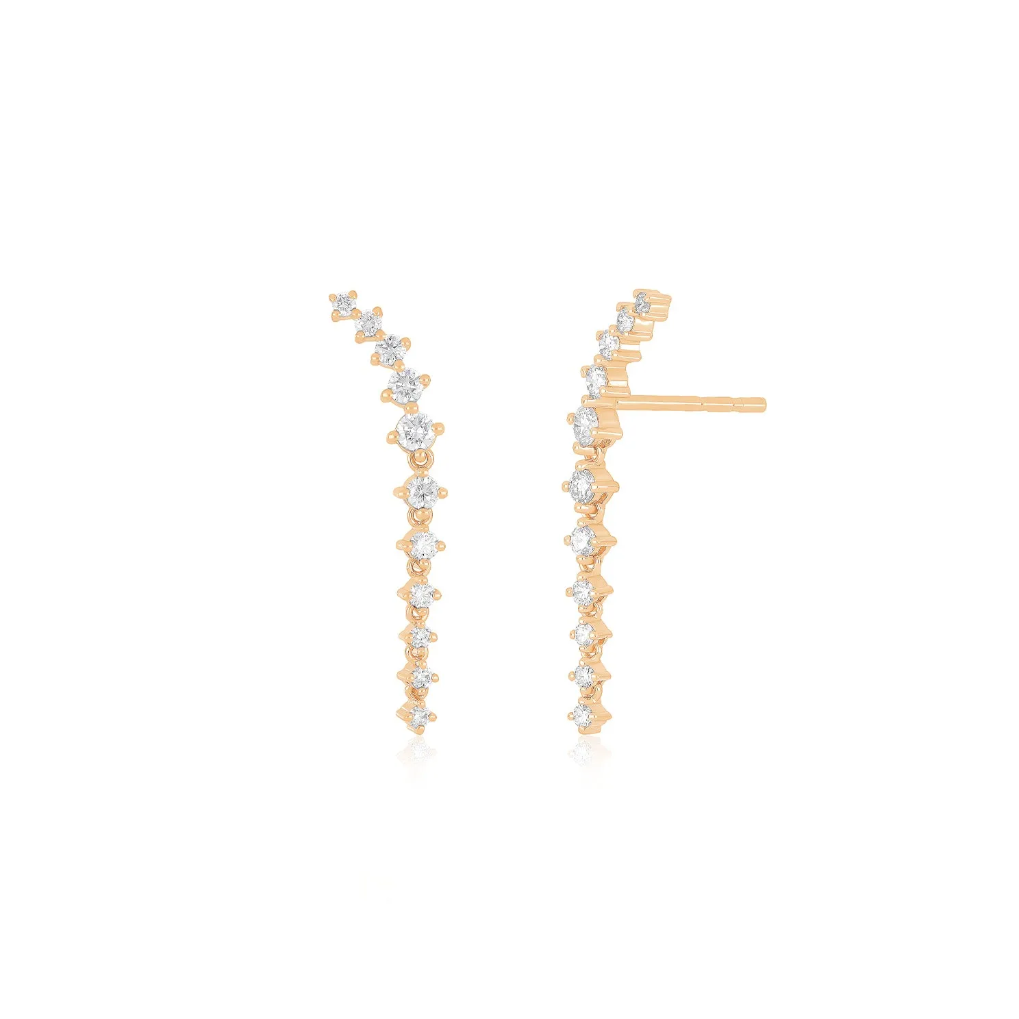 Prong Set Diamond Waterfall Earrings