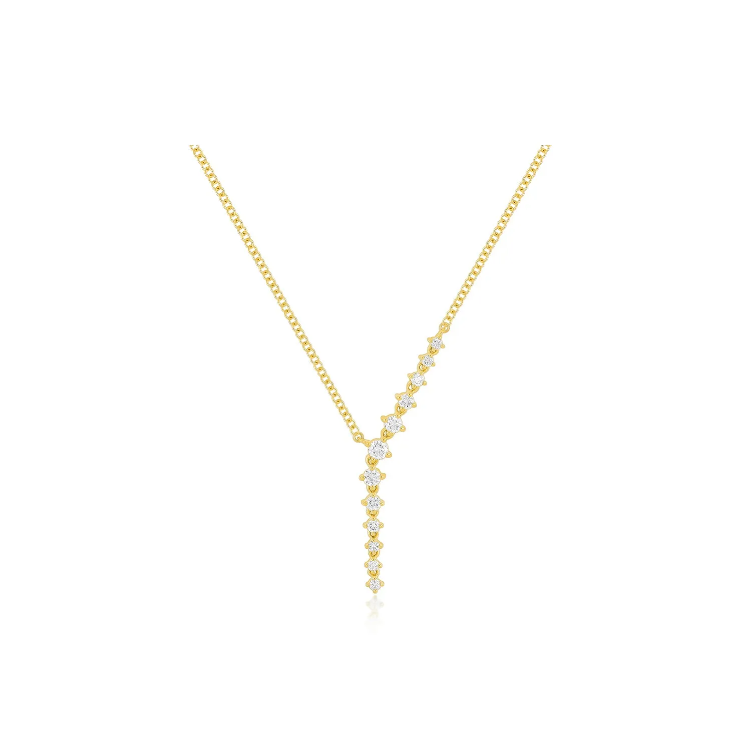Prong Set Diamond Waterfall Necklace
