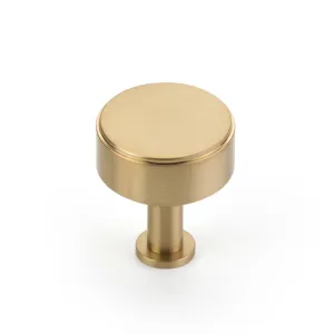 Pub House Smooth Round Cabinet Knob - Cabinet Mount - 2" Brass/Satin Brass