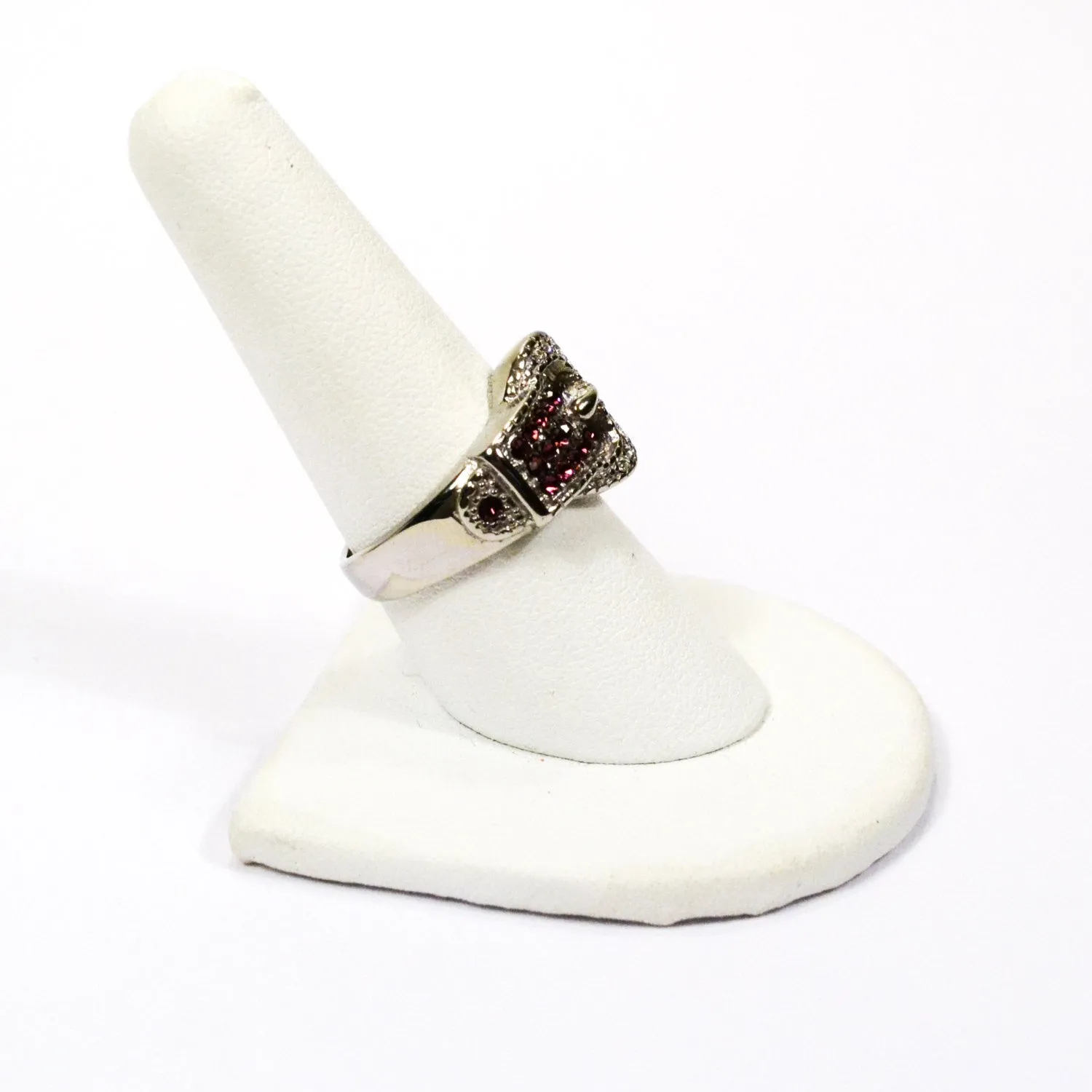 Purple Rhinestone Buckle Ring