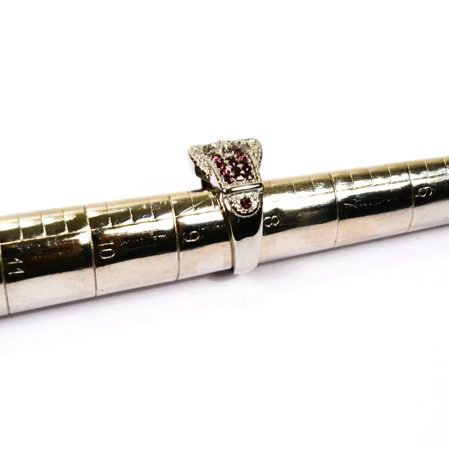 Purple Rhinestone Buckle Ring