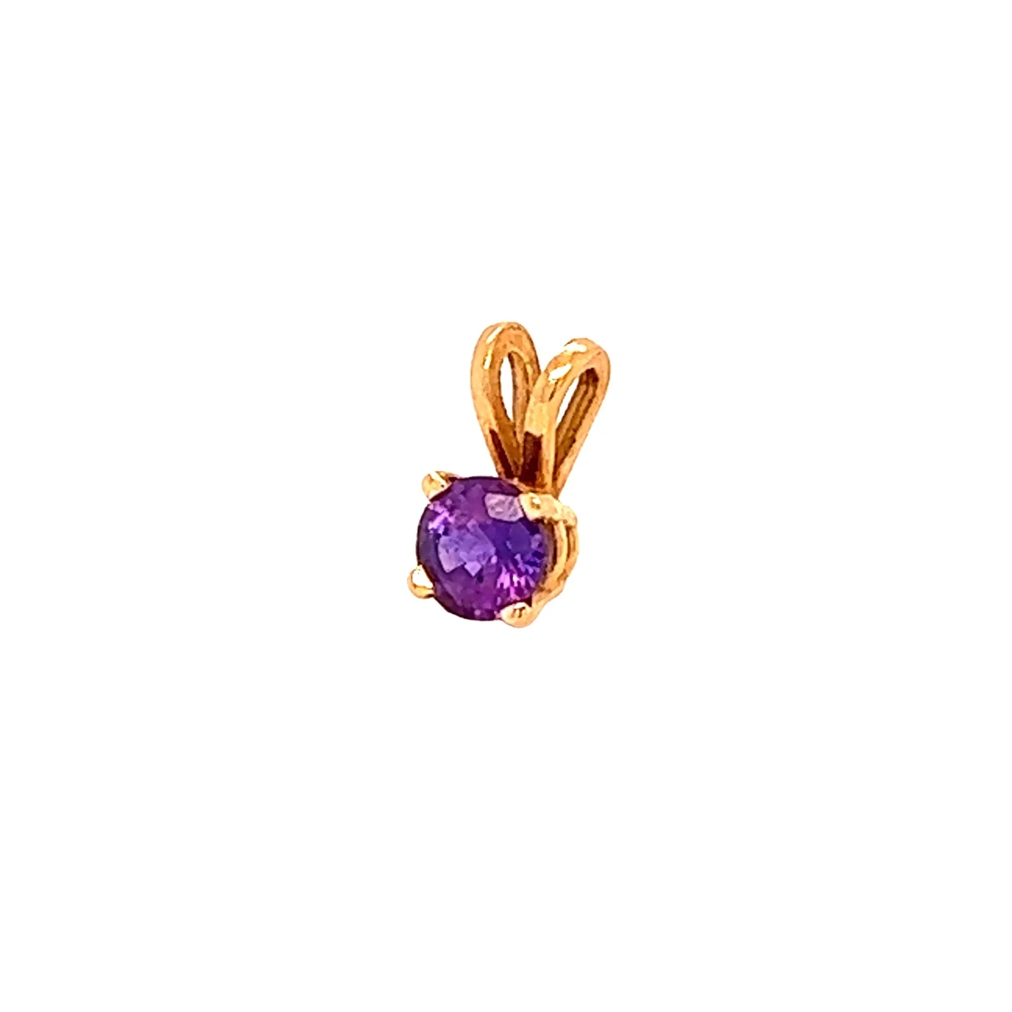 Purple Sapphire 14K Yellow Gold Pendant Charm