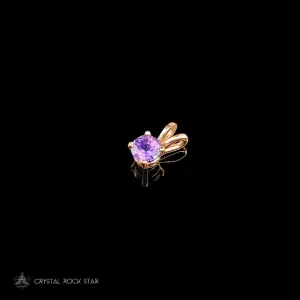 Purple Sapphire 14K Yellow Gold Pendant Charm