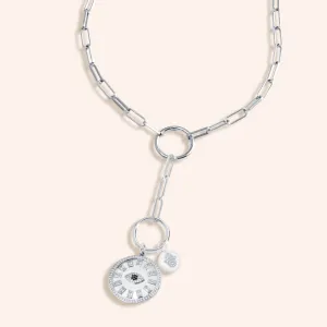"Divine Protection" Multi Charm Medium Link Chain 22" Necklace Set - Evil Eye & Hand Charms