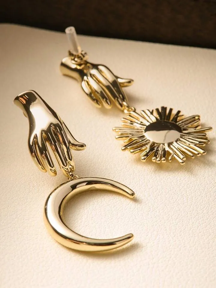 "SUN AND MOON" GEOMETRIC EARRINGS