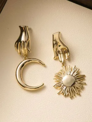 "SUN AND MOON" GEOMETRIC EARRINGS