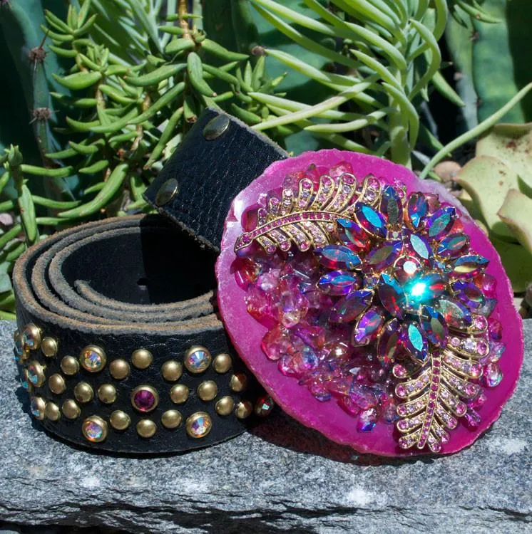 "Vintage Pink Belt & Buckle - Medium"
