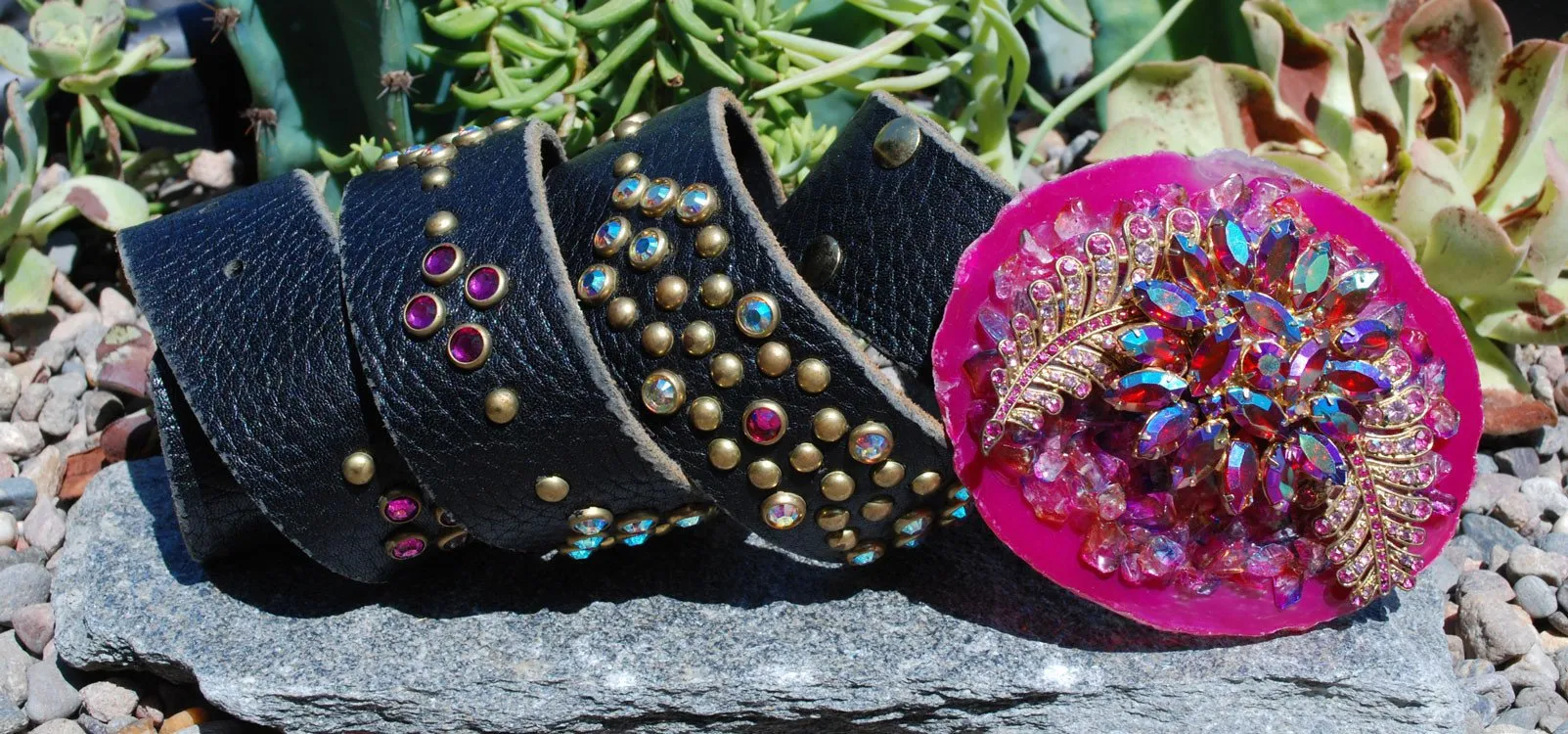 "Vintage Pink Belt & Buckle - Medium"
