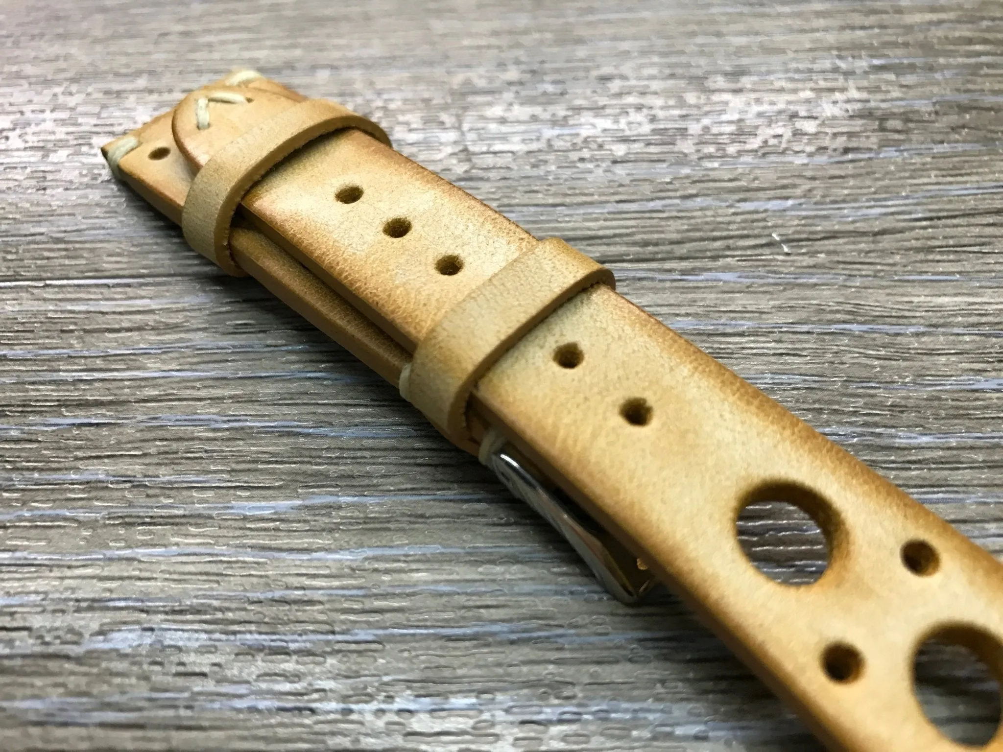 Racing Watch Straps, Leather watch band, Rally Watch straps, Vintage Beige watch band, 18mm 19mm 20mm Watch Straps, FREE SHIPPING