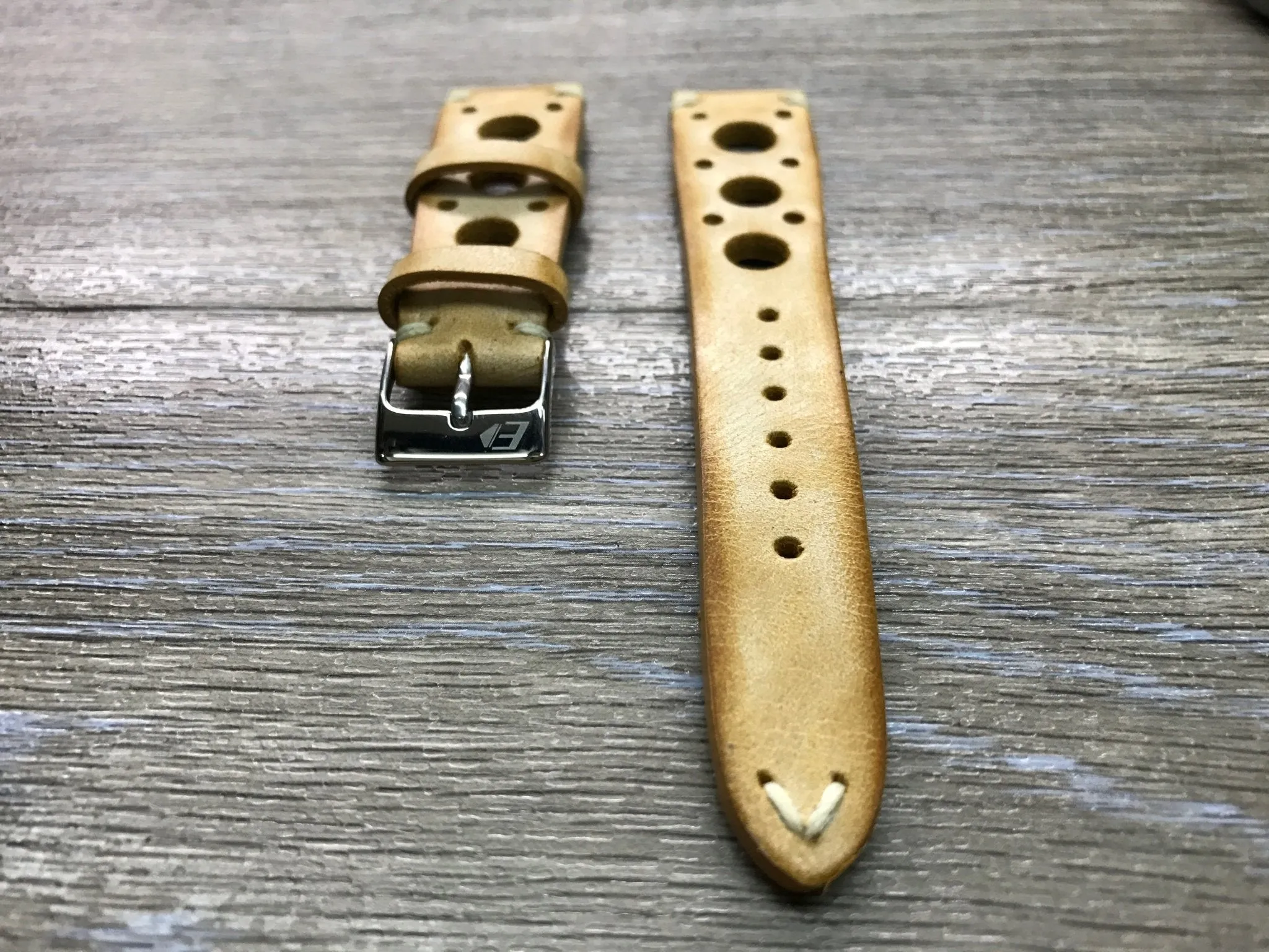Racing Watch Straps, Leather watch band, Rally Watch straps, Vintage Beige watch band, 18mm 19mm 20mm Watch Straps, FREE SHIPPING