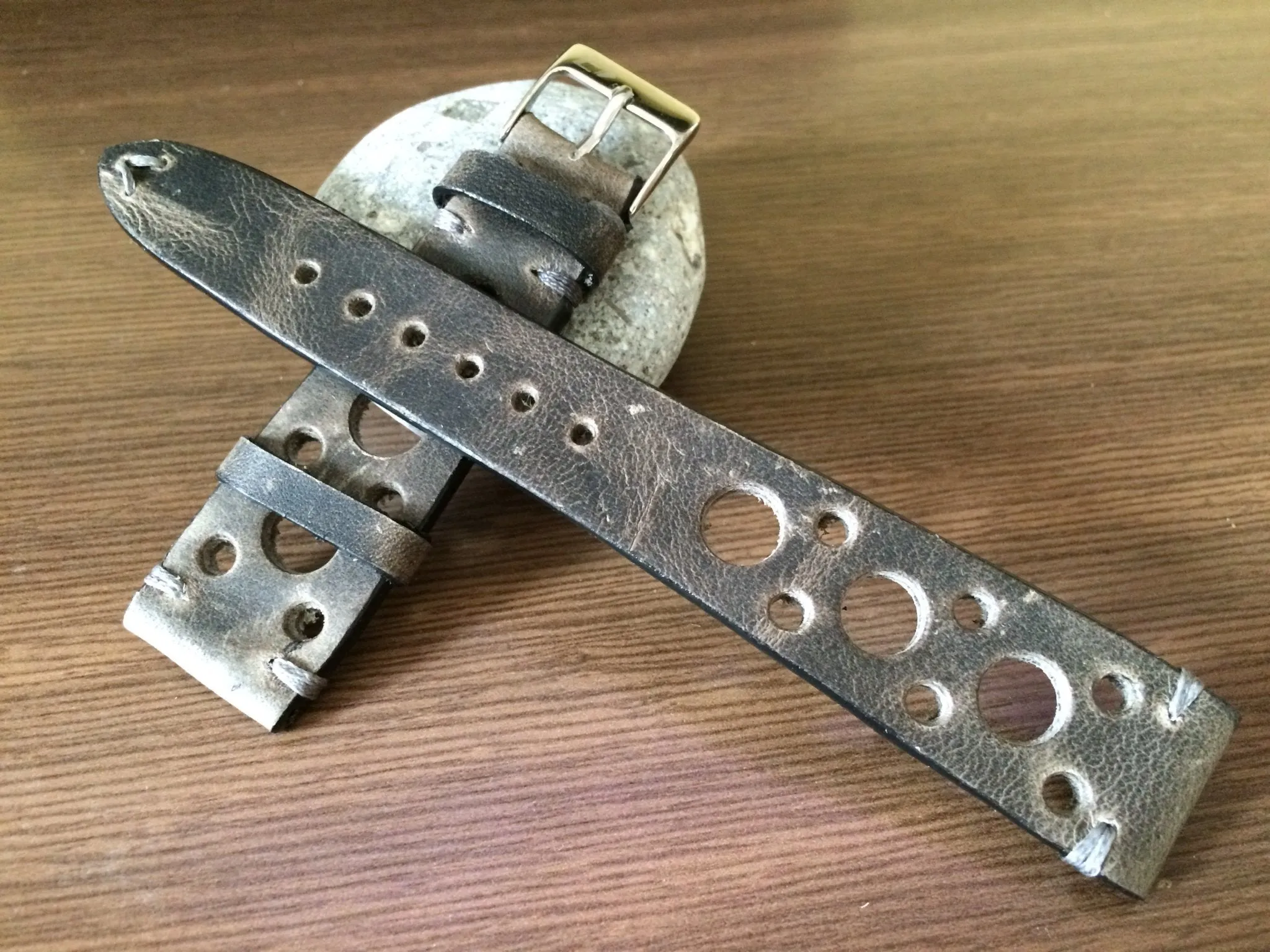 Rally & Racing Watch straps, Gray watch band, Leather watch Straps, 19mm watch strap, 18mm and 20mm watch band, FREE SHIPPING