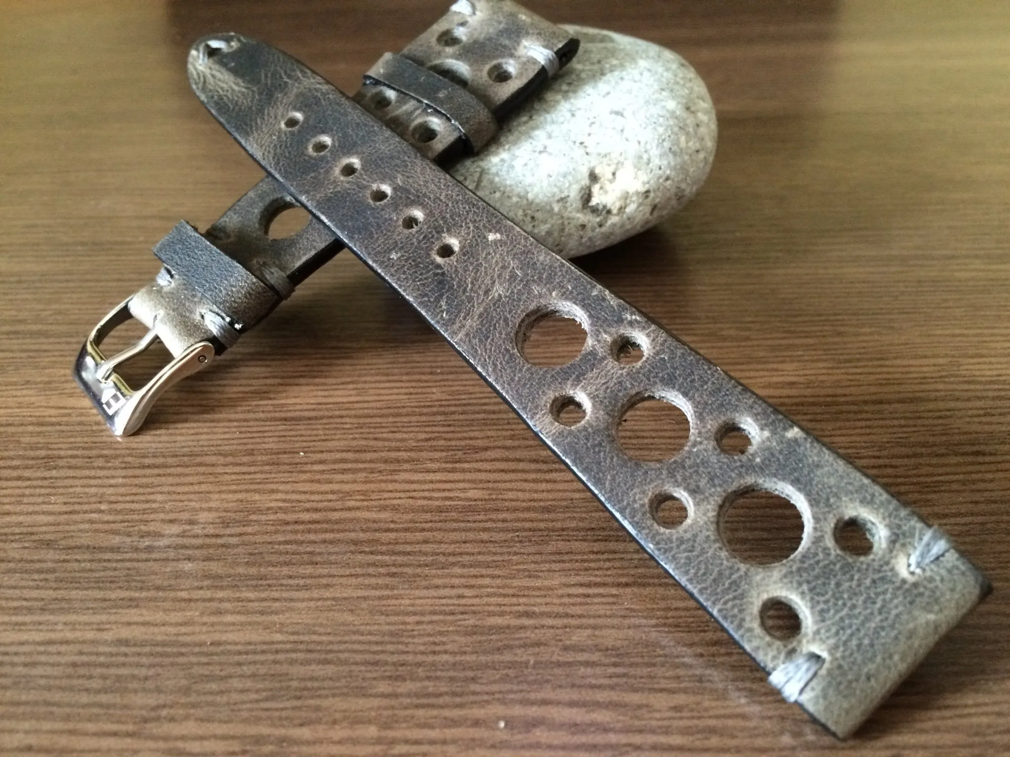 Rally & Racing Watch straps, Gray watch band, Leather watch Straps, 19mm watch strap, 18mm and 20mm watch band, FREE SHIPPING