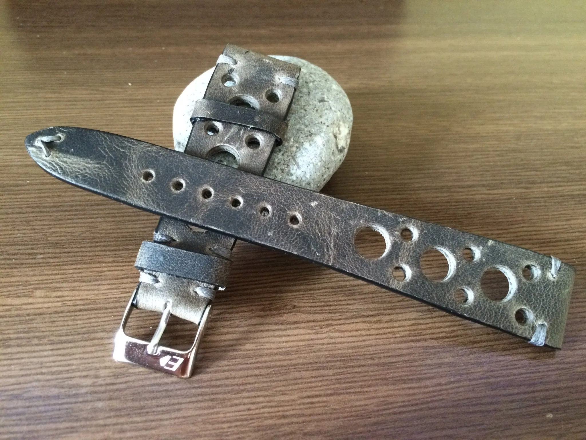 Rally & Racing Watch straps, Gray watch band, Leather watch Straps, 19mm watch strap, 18mm and 20mm watch band, FREE SHIPPING