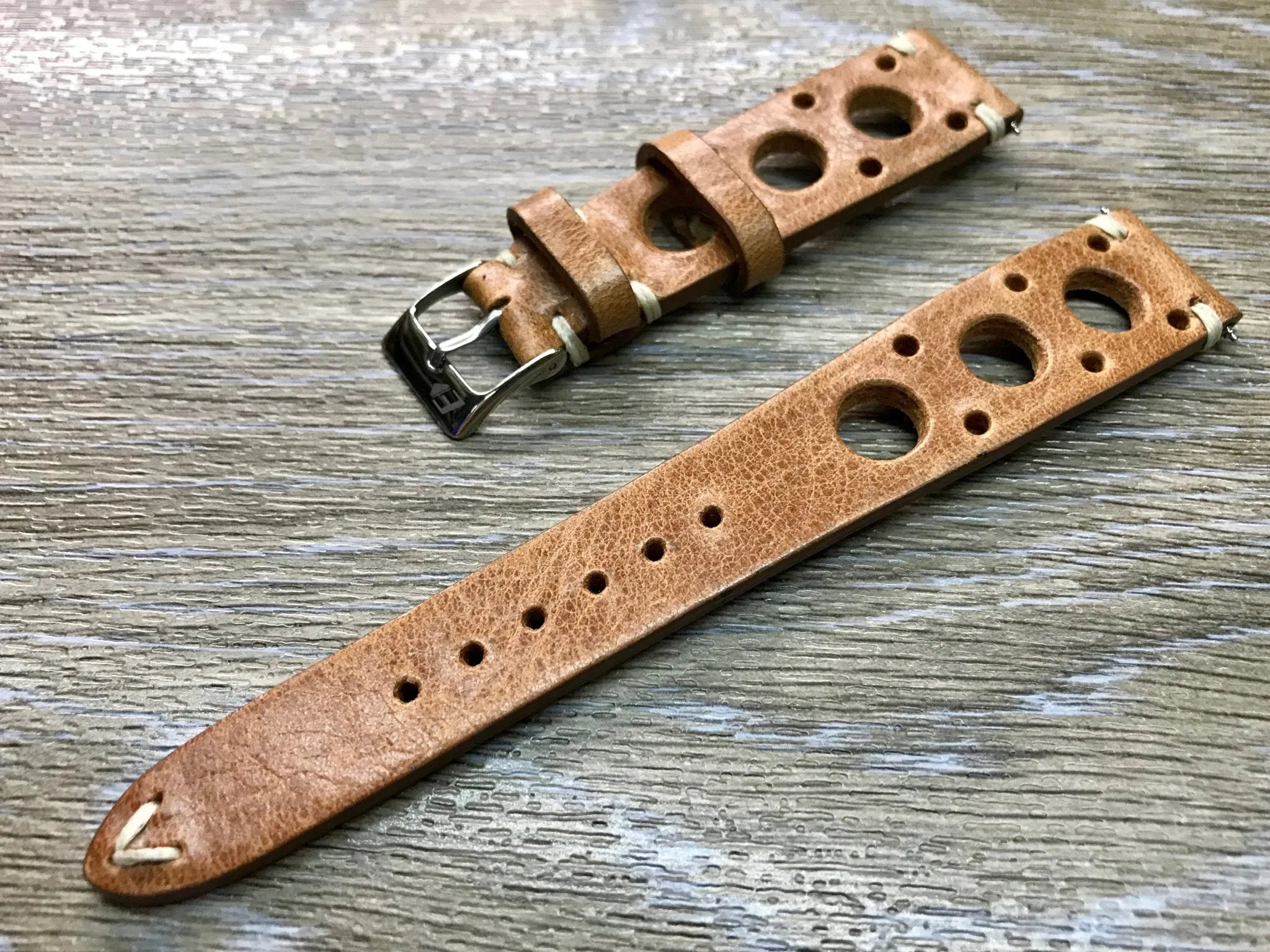 Rally & Racing Watch Straps, Leather watch band, Light Brown Watch Strap, Leather Watch Straps 20mm, 18mm, 19mm, FREE SHIPPING