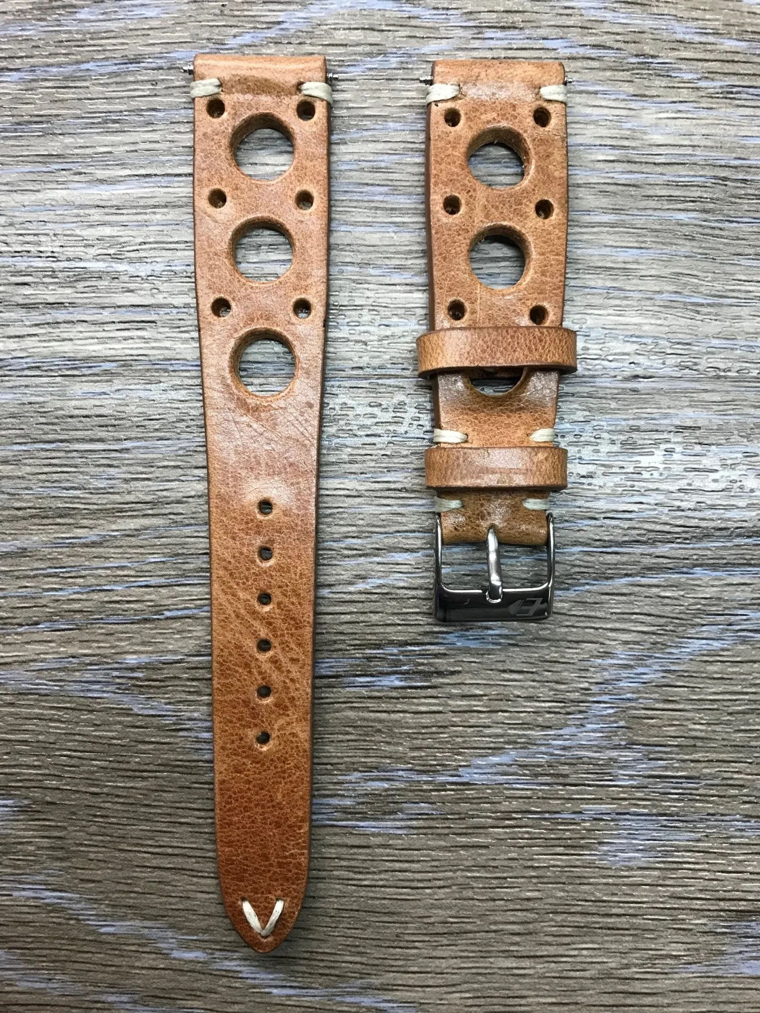 Rally & Racing Watch Straps, Leather watch band, Light Brown Watch Strap, Leather Watch Straps 20mm, 18mm, 19mm, FREE SHIPPING