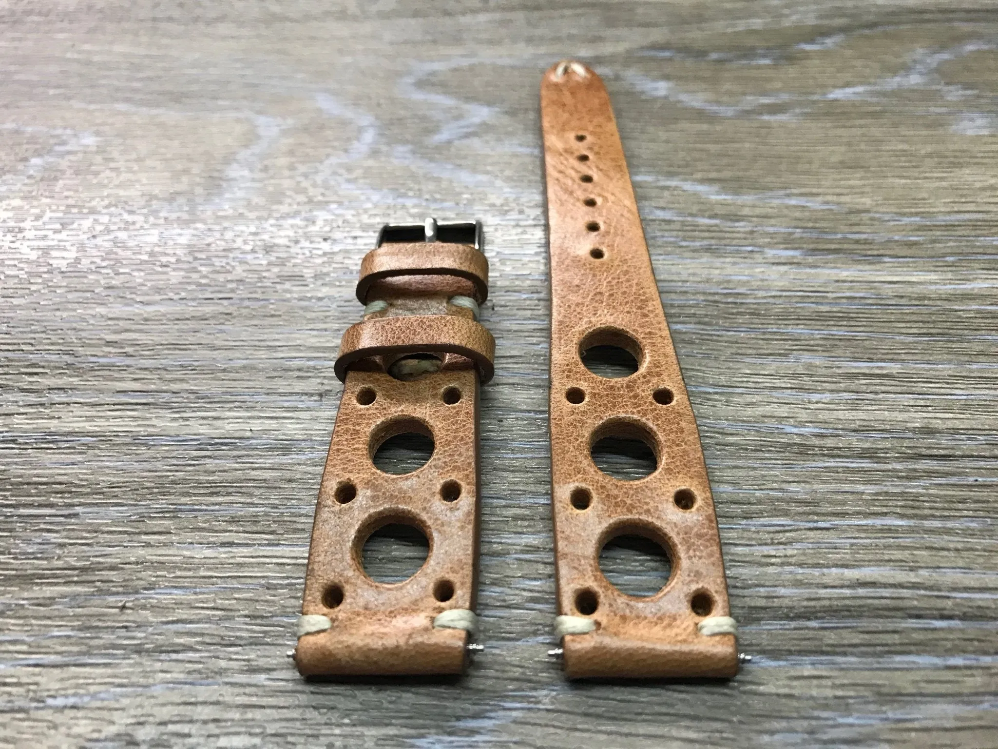 Rally & Racing Watch Straps, Leather watch band, Light Brown Watch Strap, Leather Watch Straps 20mm, 18mm, 19mm, FREE SHIPPING