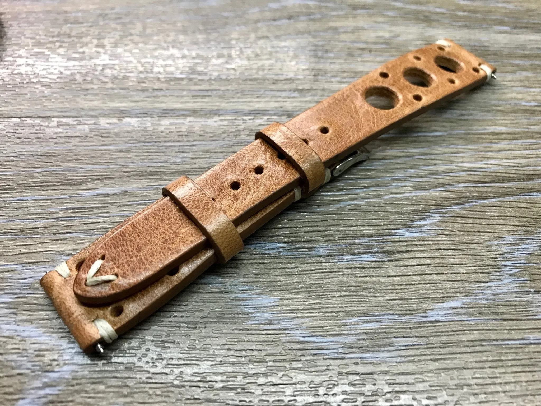 Rally & Racing Watch Straps, Leather watch band, Light Brown Watch Strap, Leather Watch Straps 20mm, 18mm, 19mm, FREE SHIPPING