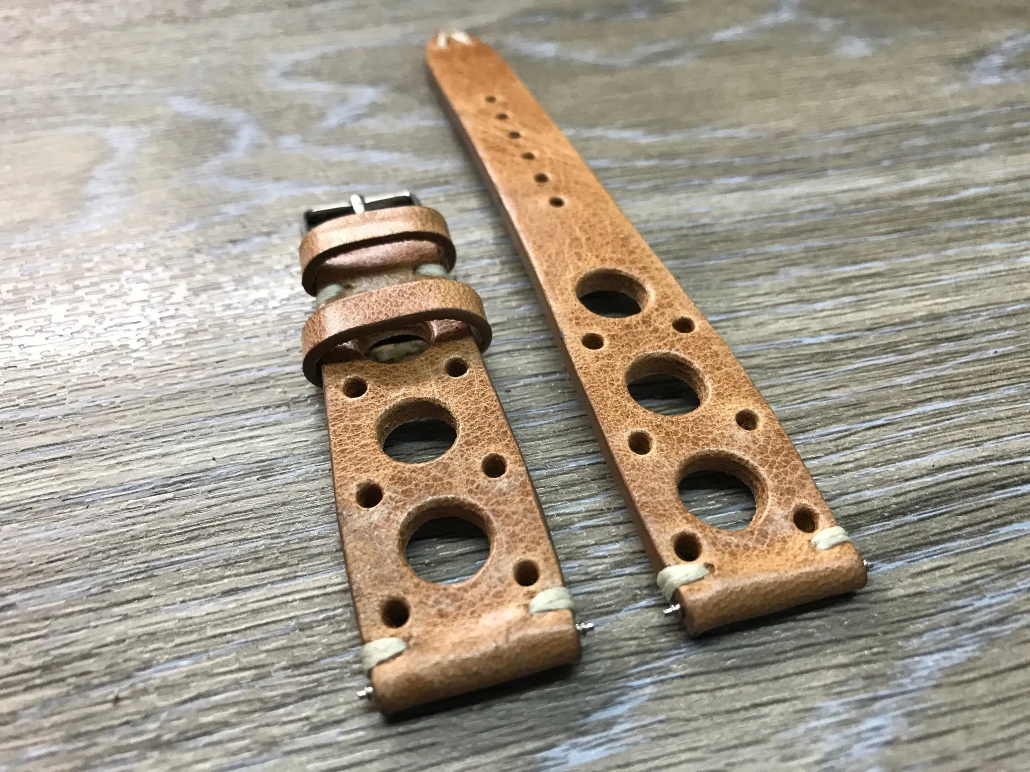Rally & Racing Watch Straps, Leather watch band, Light Brown Watch Strap, Leather Watch Straps 20mm, 18mm, 19mm, FREE SHIPPING