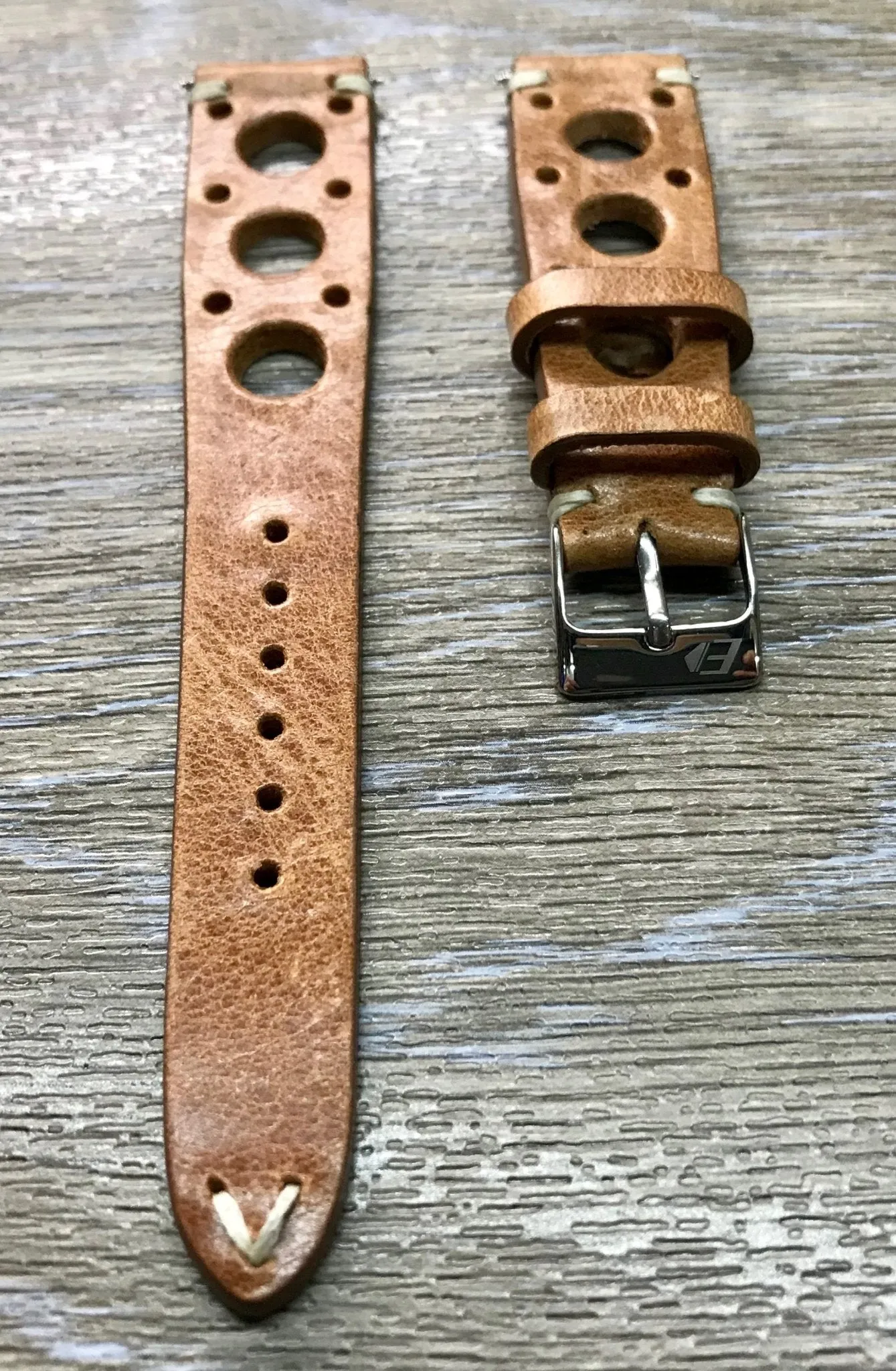 Rally & Racing Watch Straps, Leather watch band, Light Brown Watch Strap, Leather Watch Straps 20mm, 18mm, 19mm, FREE SHIPPING