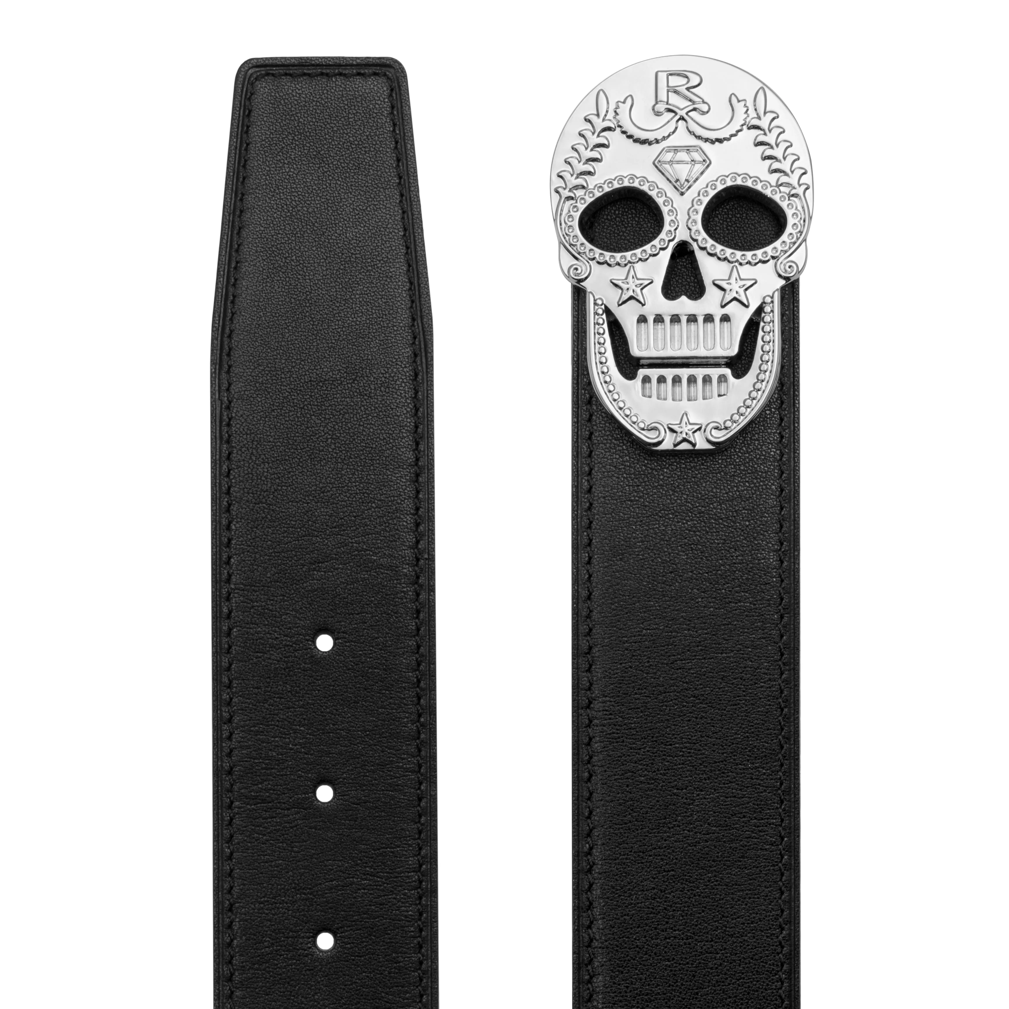 Rayal Reversible Calf Skin Belt-Silver Buckle