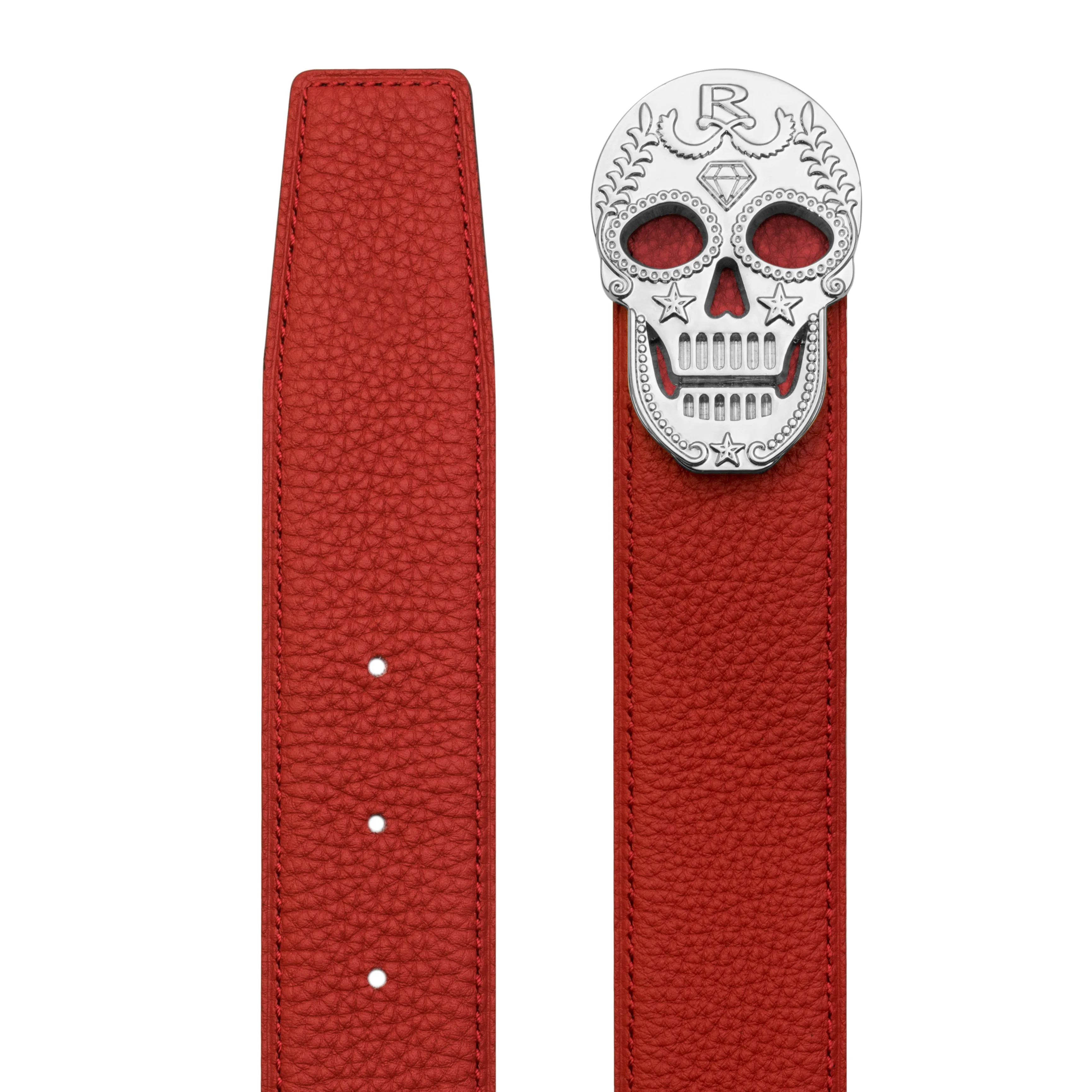 Rayal Reversible Calf Skin Belt-Silver Buckle