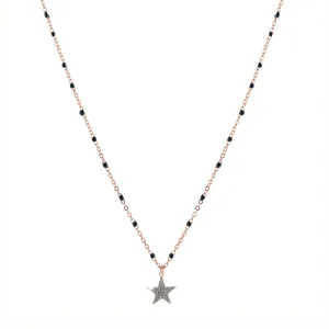 Rebecca Rose Gold & Black Jolie Necklace