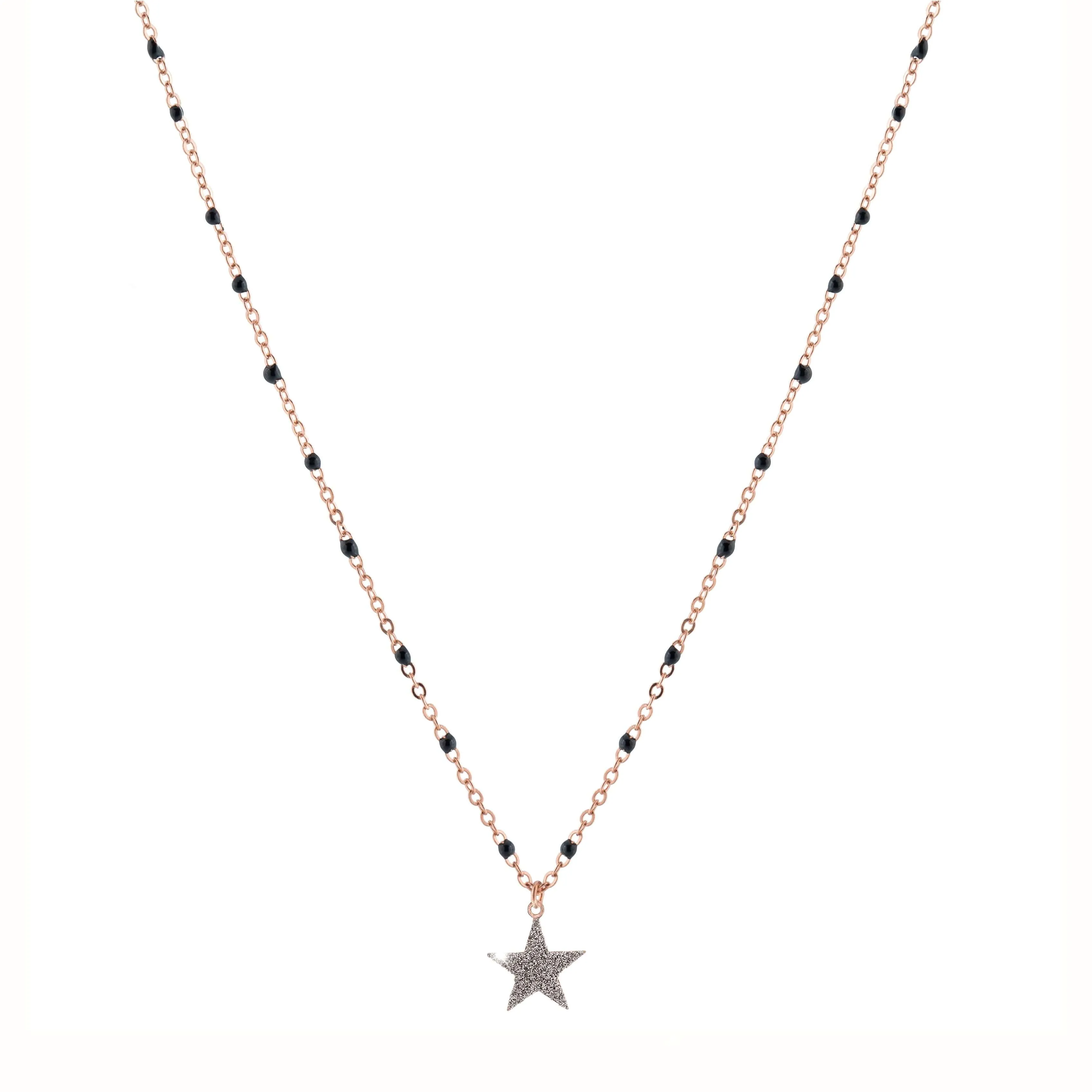 Rebecca Rose Gold & Black Jolie Necklace